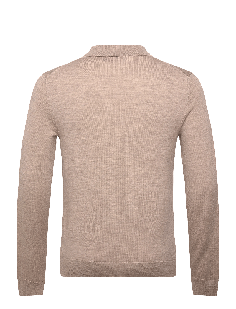 Morris - Merino Polo Knit - gestrickte polohemden - khaki - 1