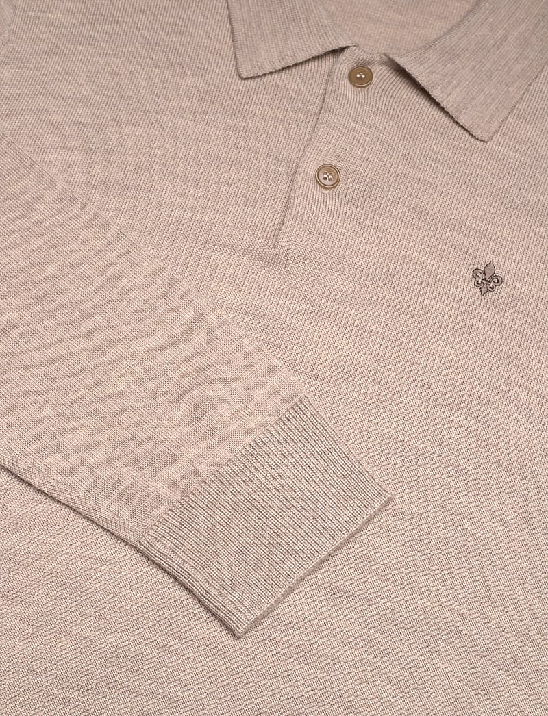 Morris - Merino Polo Knit - gestrickte polohemden - khaki - 2