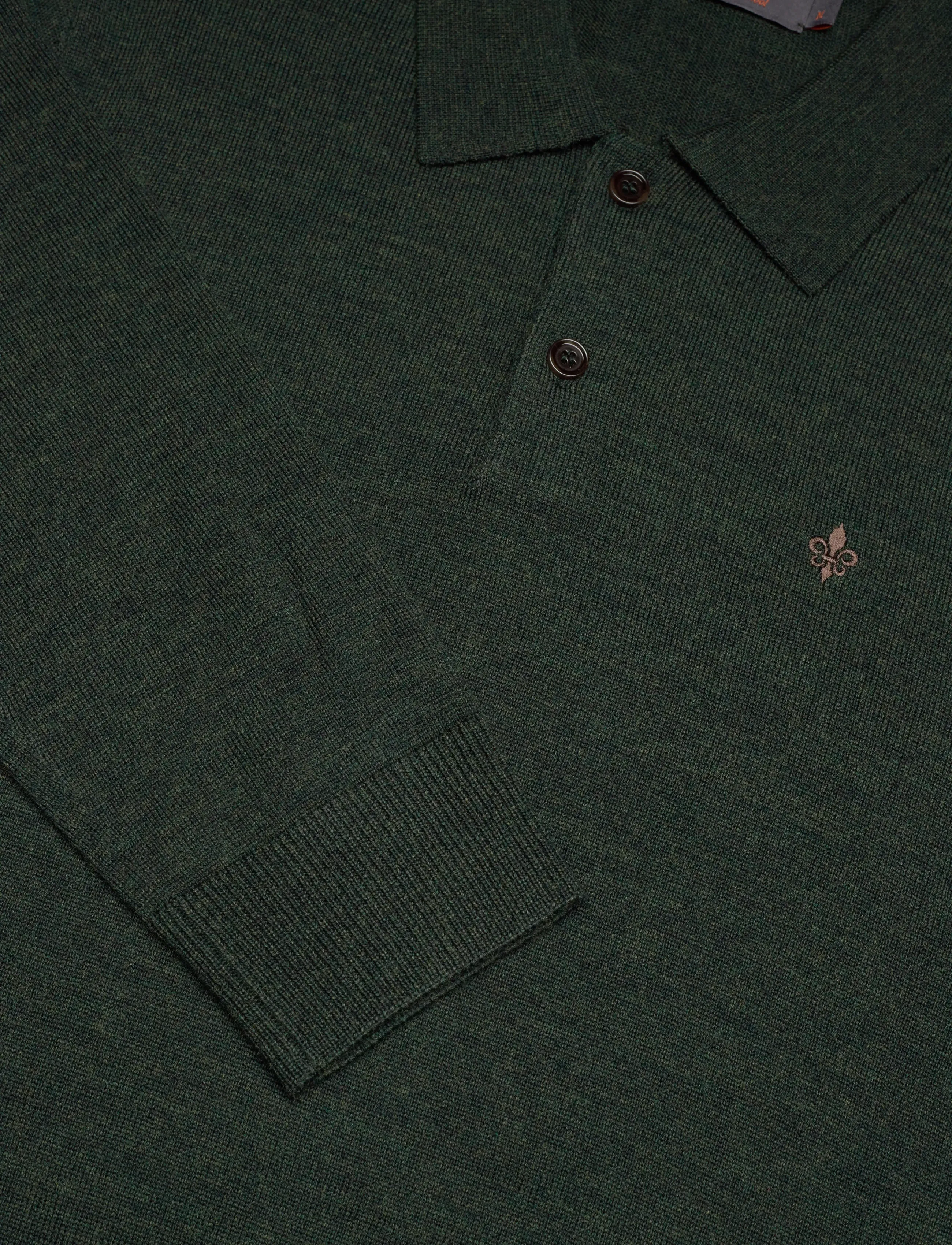 Morris - Merino Polo Knit - polostrik - olive - 2