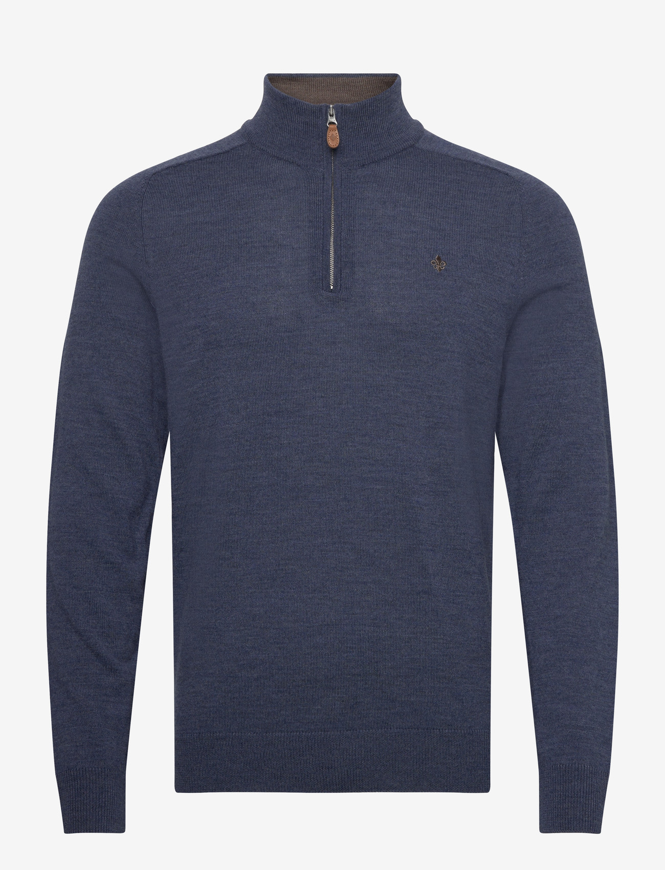 Morris - Merino John Zip - pullover mit halbem reißverschluss - blue - 1