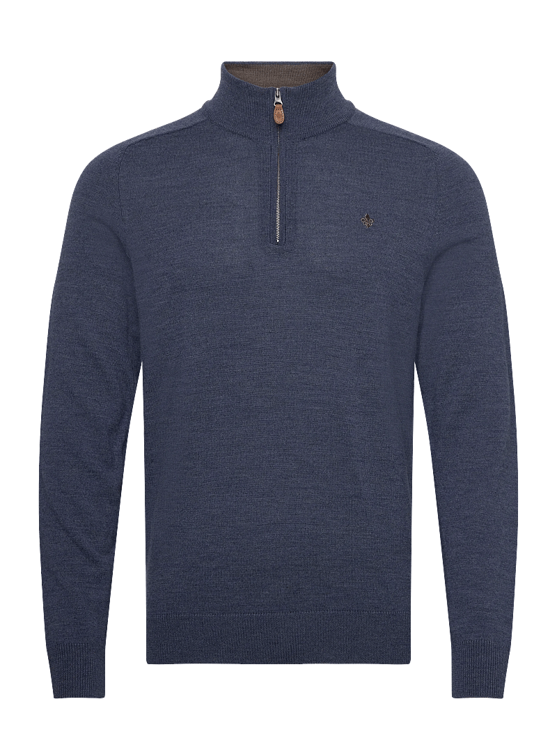 Morris - Merino John Zip - pullover mit halbem reißverschluss - blue - 1