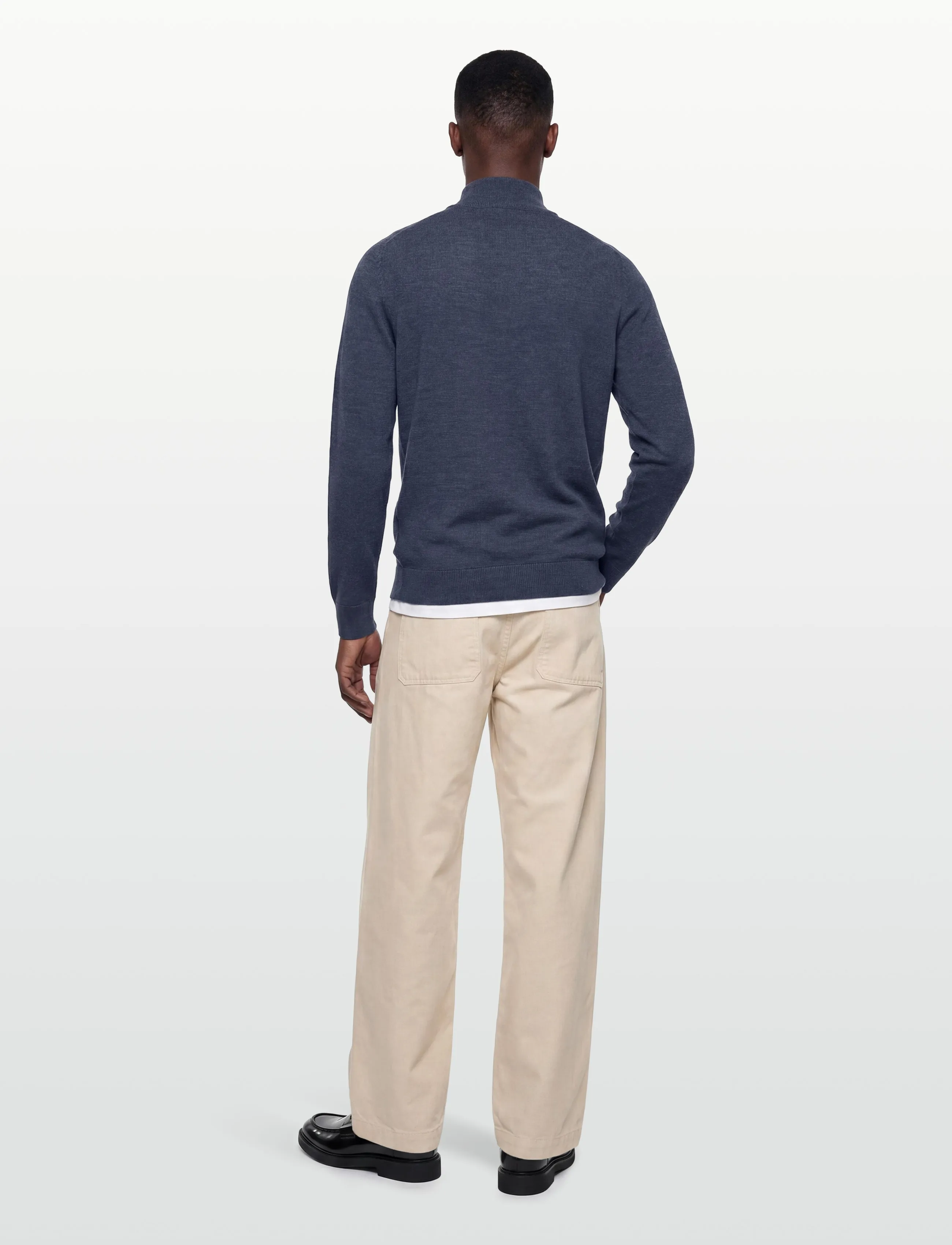 Morris - Merino John Zip - tõmblukk-kaelusega džemprid - blue - 4