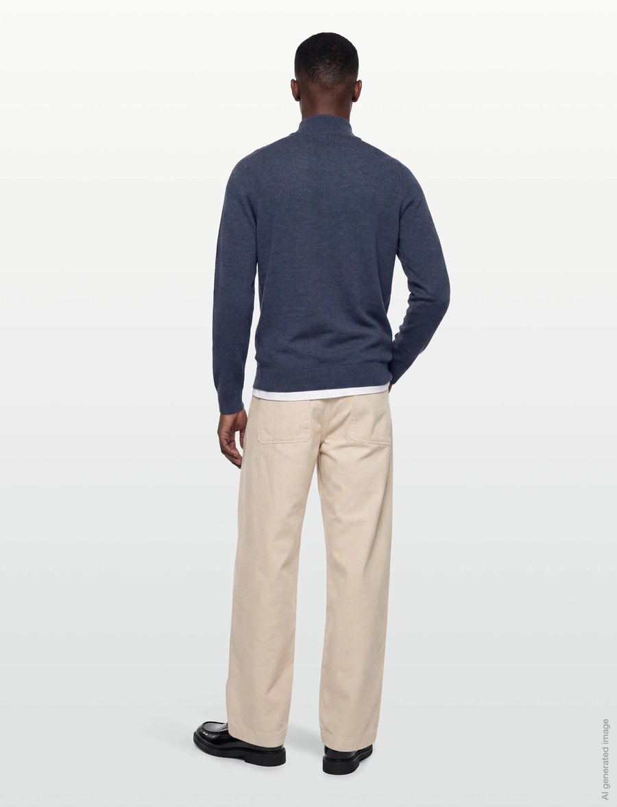 Morris - Merino John Zip - pullover mit halbem reißverschluss - blue - 4