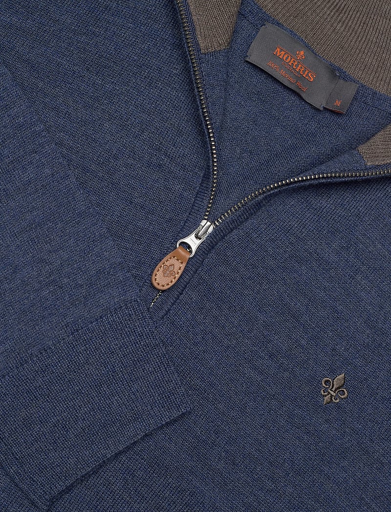 Morris - Merino John Zip - pullover mit halbem reißverschluss - blue - 5