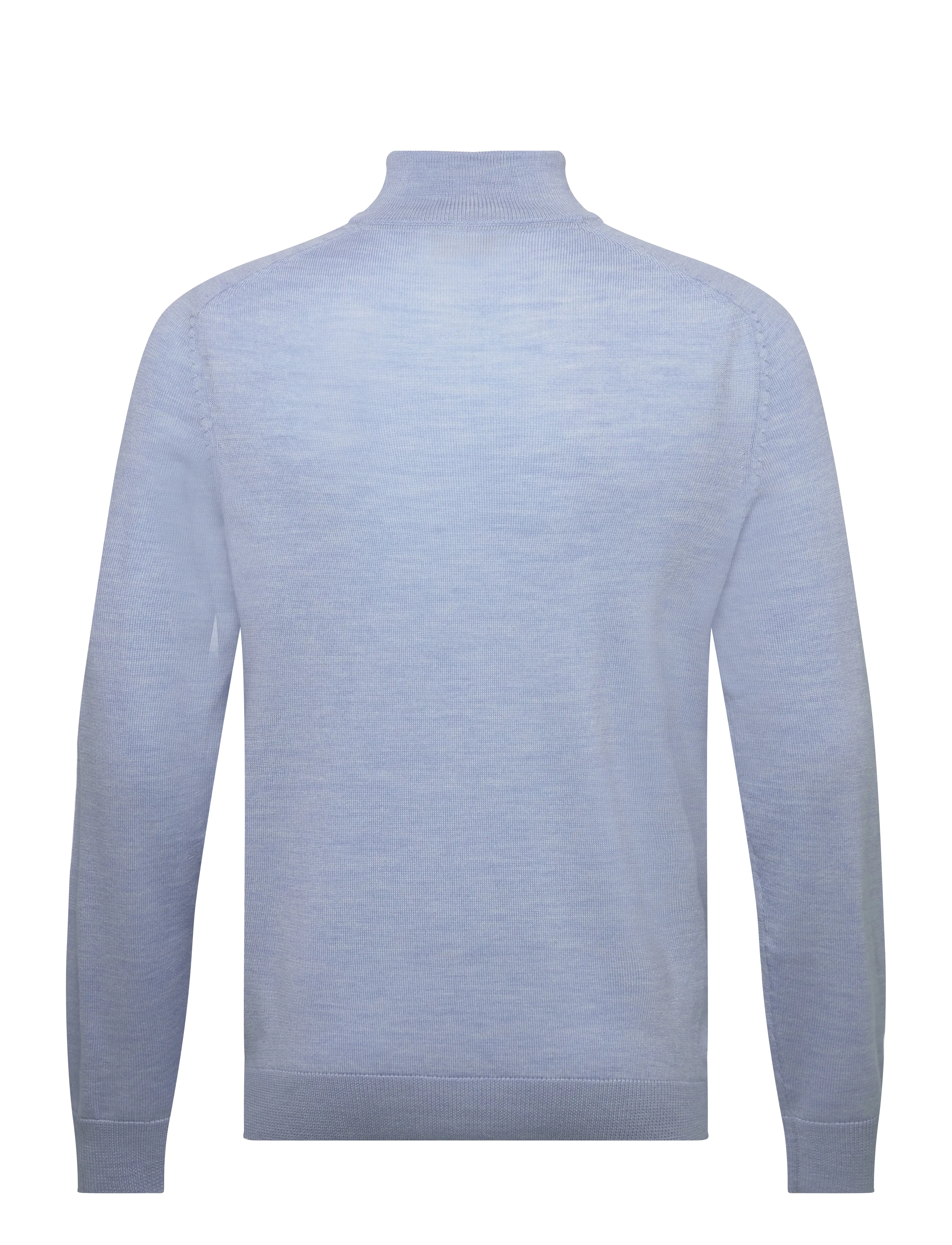 Morris - Merino John Zip - truien met halve rits - light blue - 2