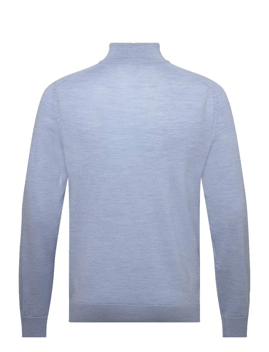 Morris - Merino John Zip - pullover mit halbem reißverschluss - light blue - 2