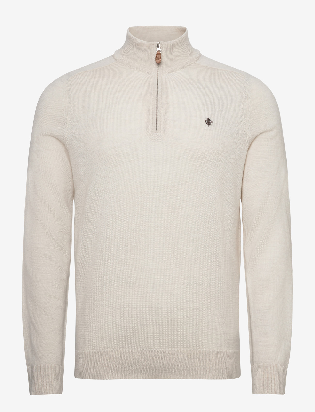 Morris - Merino John Zip - half zip jumpers - off white - 1