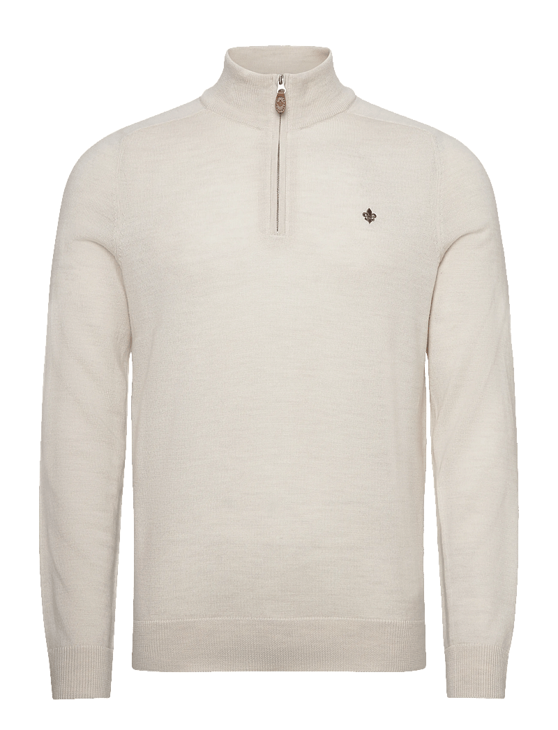 Morris - Merino John Zip - half zip jumpers - off white - 1