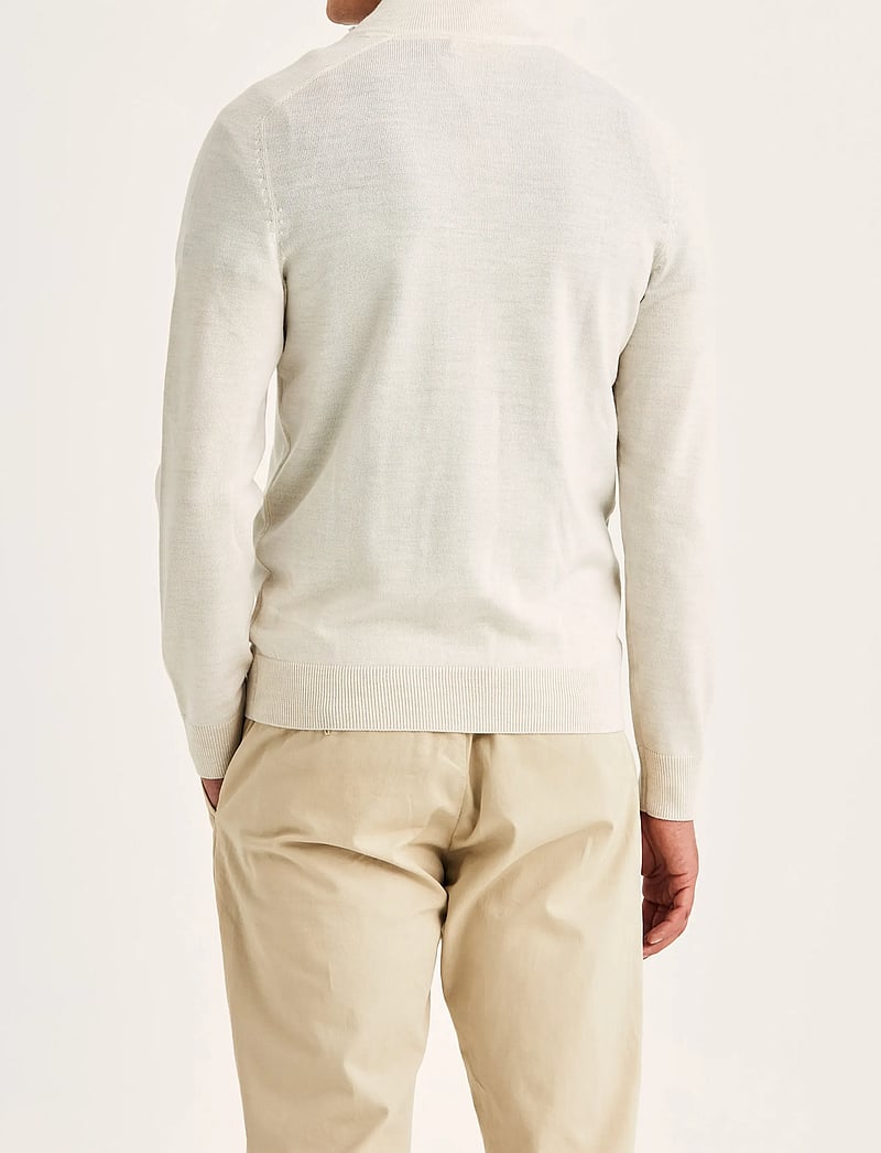 Morris - Merino John Zip - half zip jumpers - off white - 4