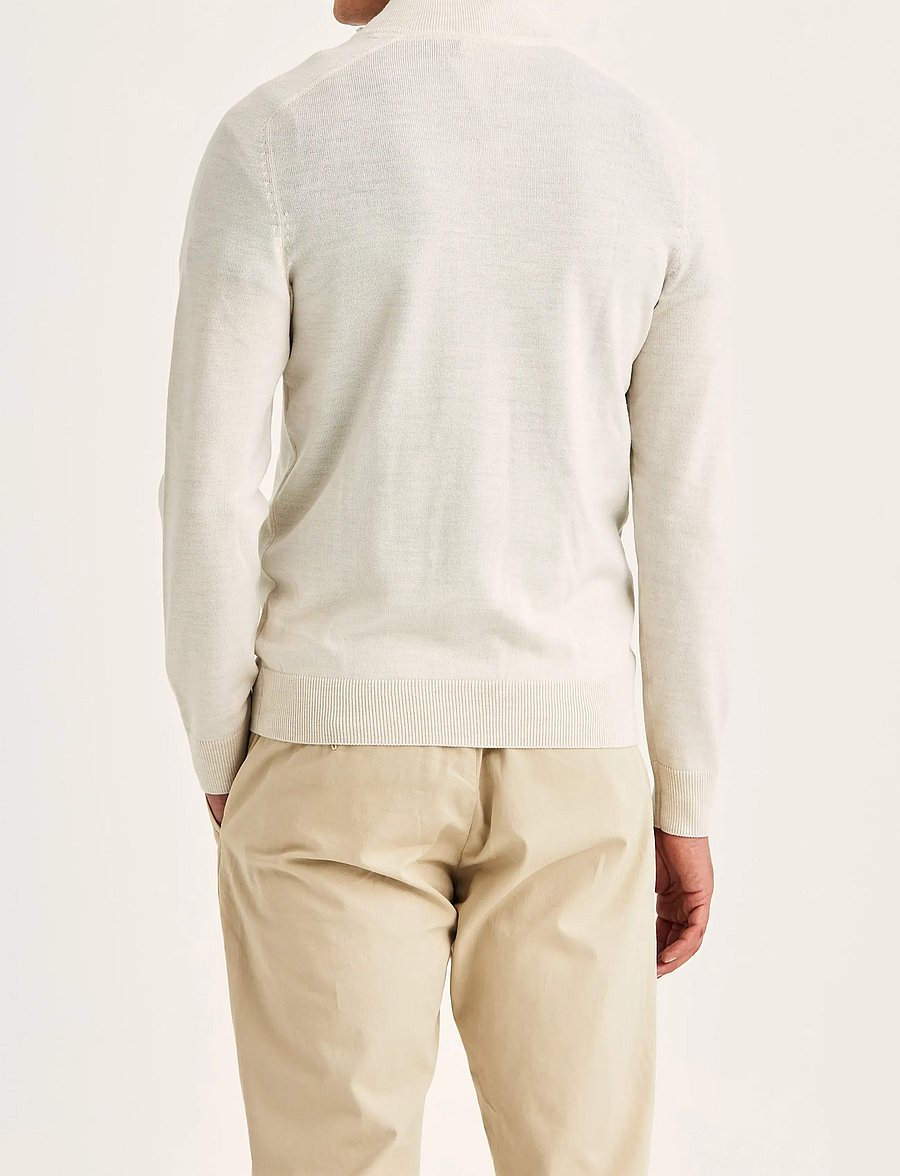 Morris - Merino John Zip - pullover mit halbem reißverschluss - off white - 4