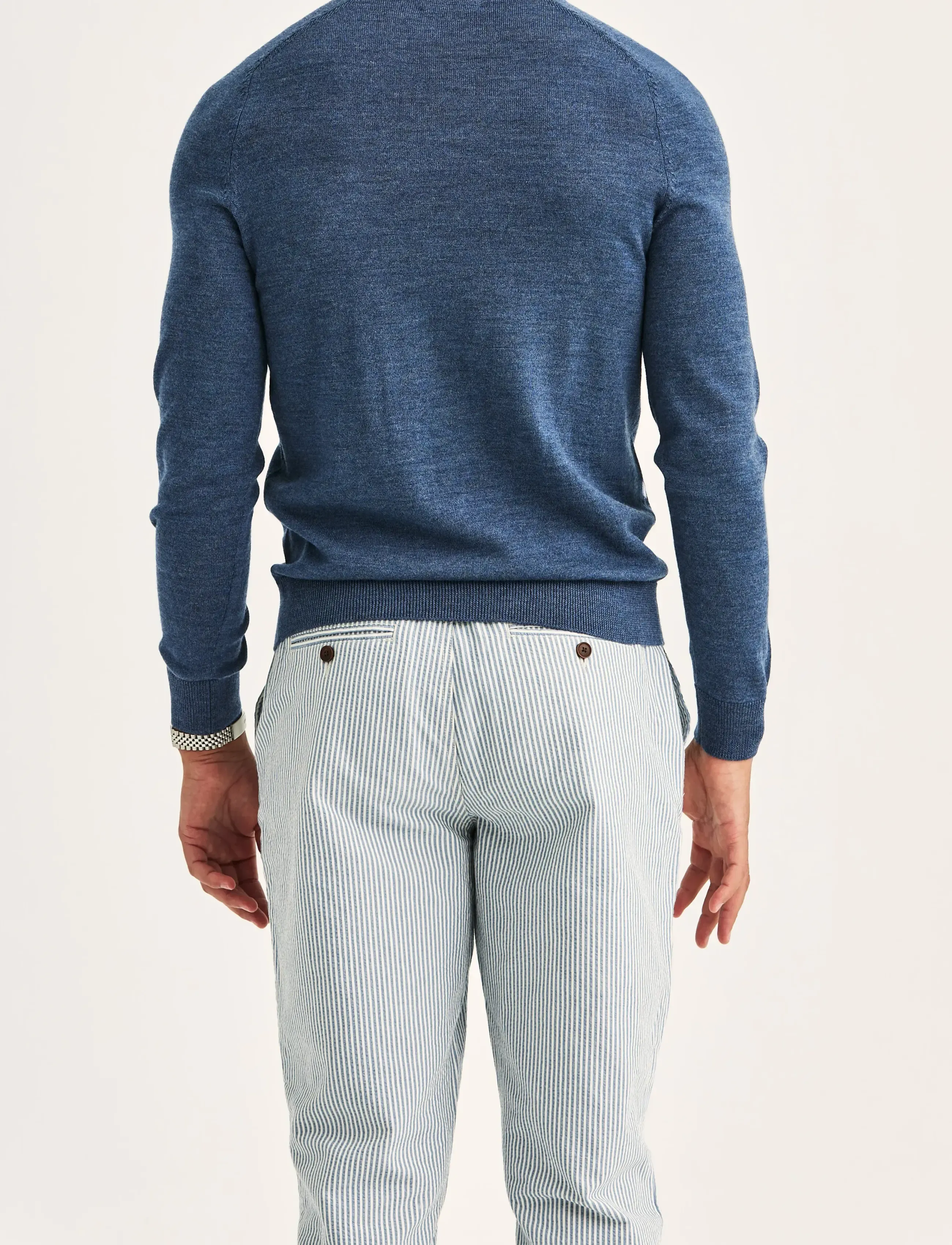 Morris - Merino Oneck - rund hals - blue - 4