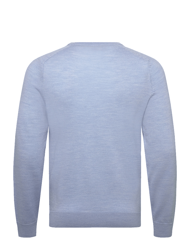 Morris - Merino Oneck - rund hals - light blue - 2