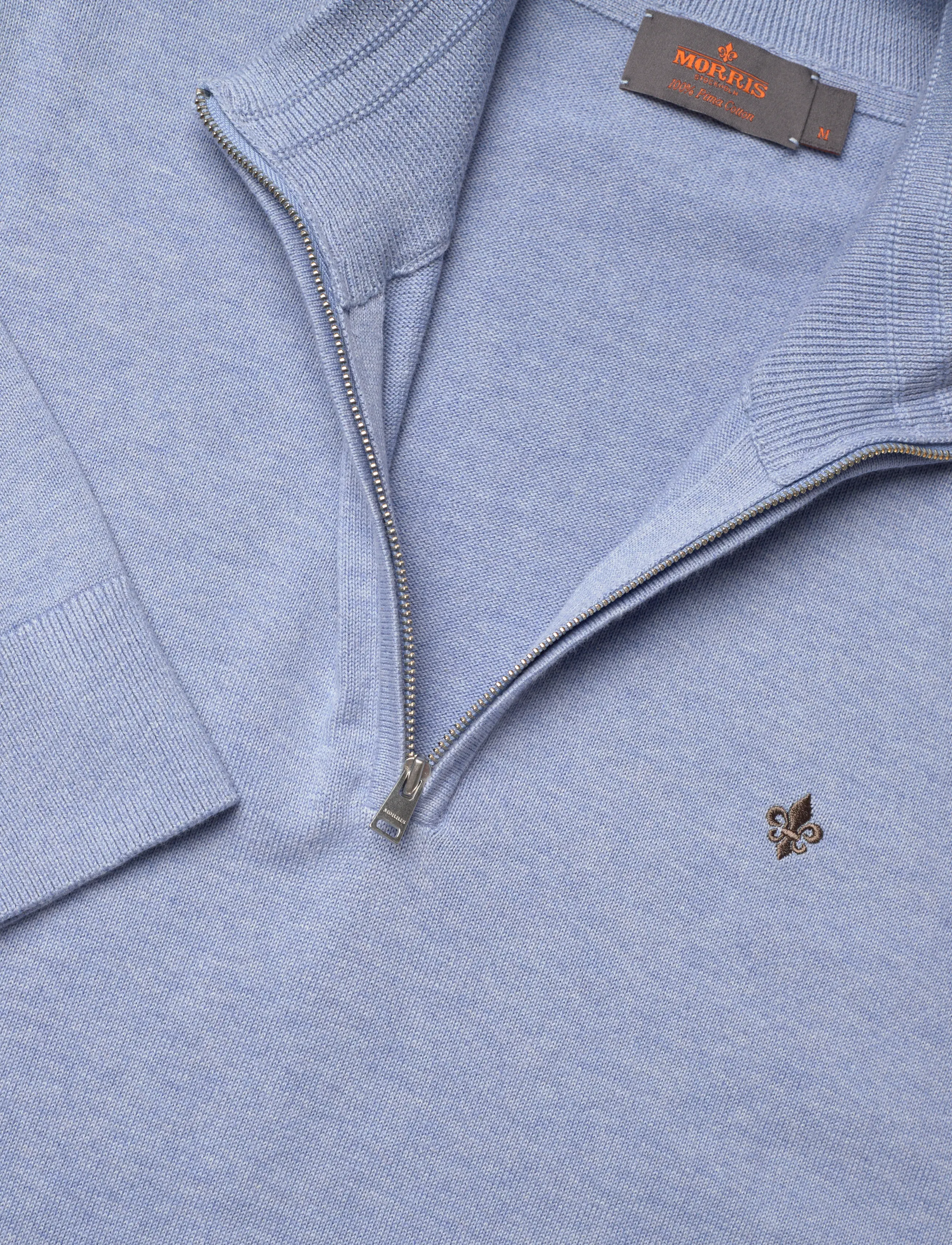Morris - Riley Half Zip - džemperiai su trumpu užtrauktuku - blue - 5
