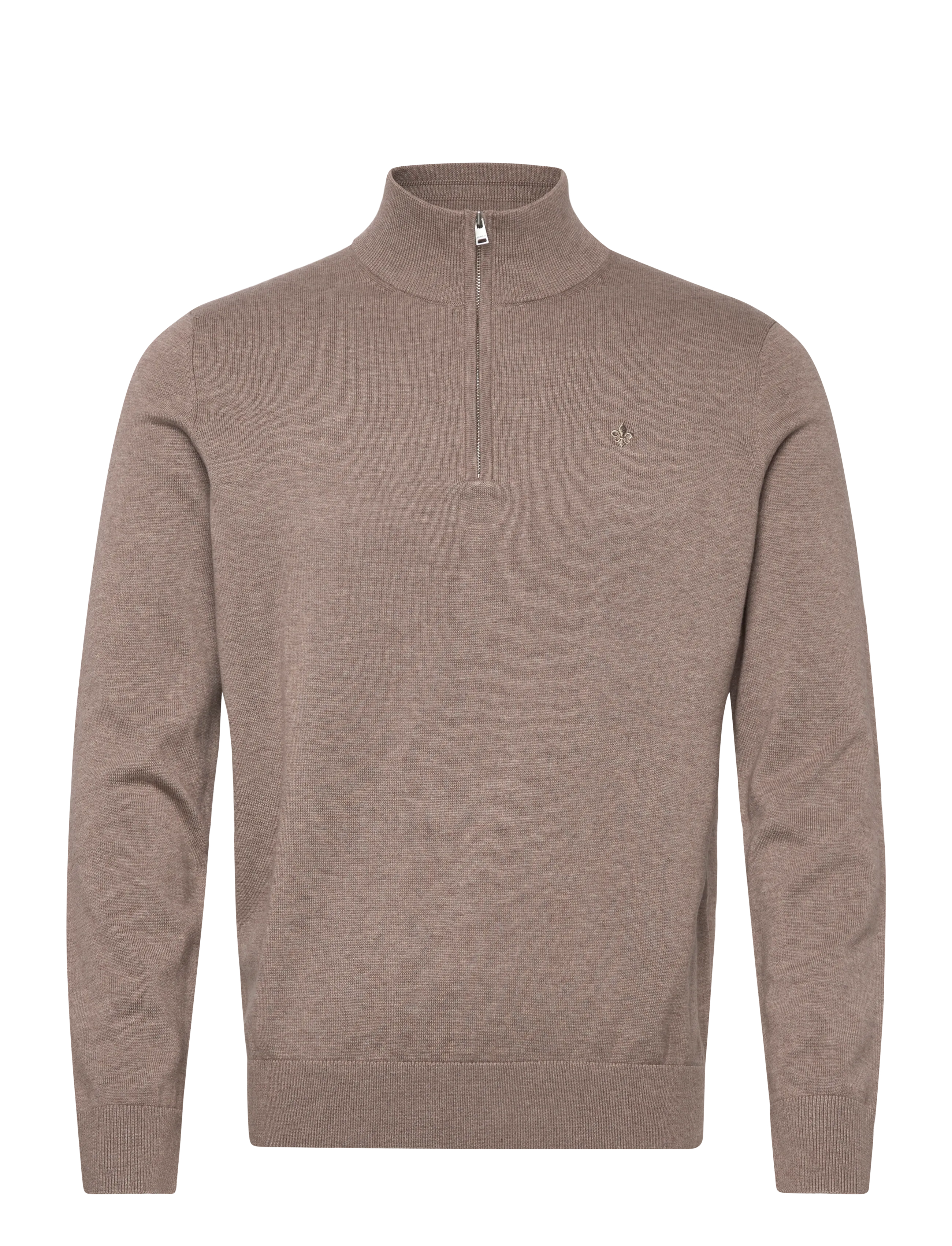 Morris Riley Half Zip - Morris Stockholm - BROWN / brown
