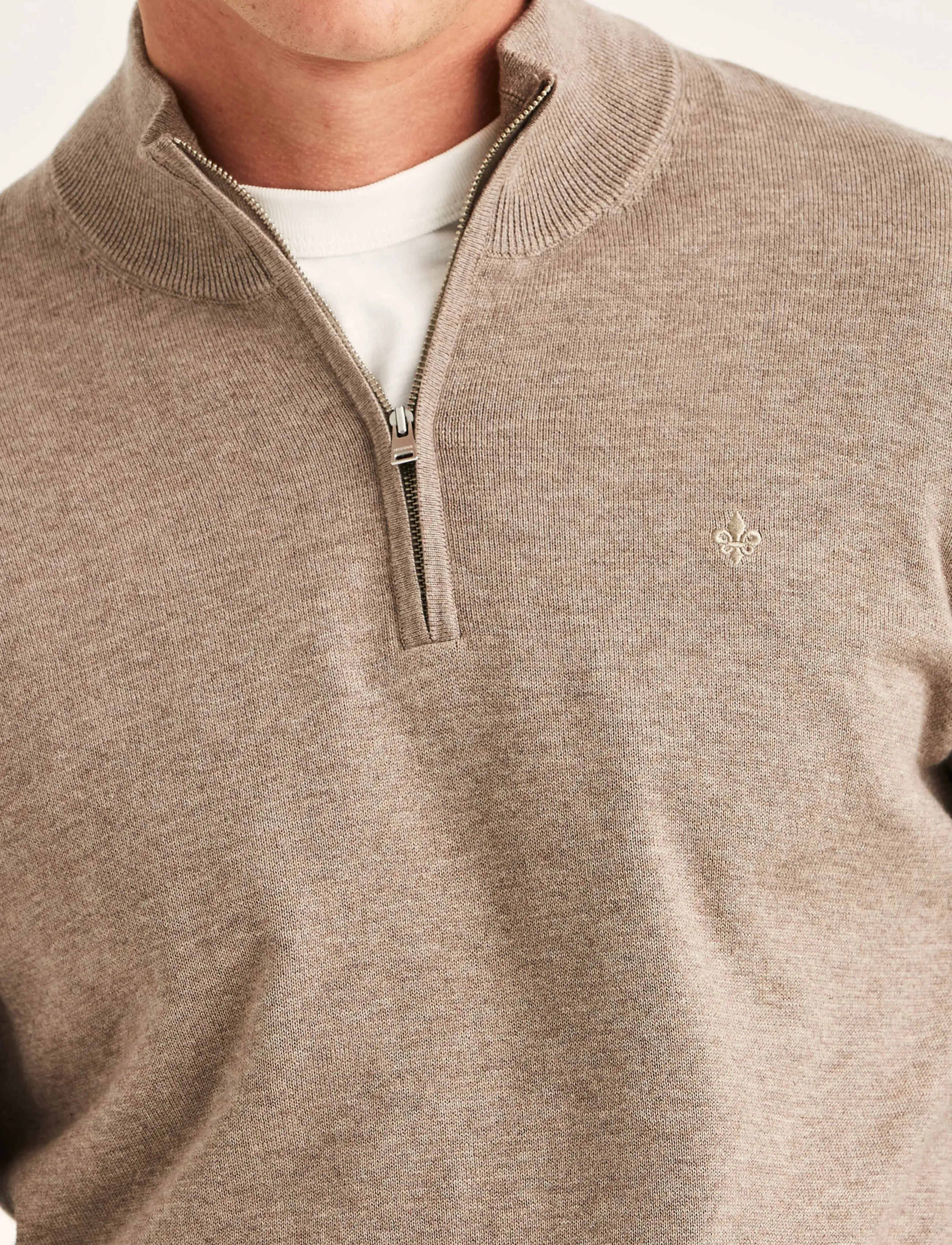 Morris - Riley Half Zip - pullover mit halbem reißverschluss - brown - 5