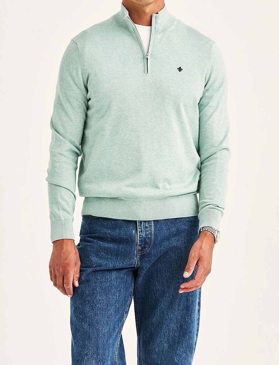 Morris - Riley Half Zip - poolpika lukuga džemprid - green - 0
