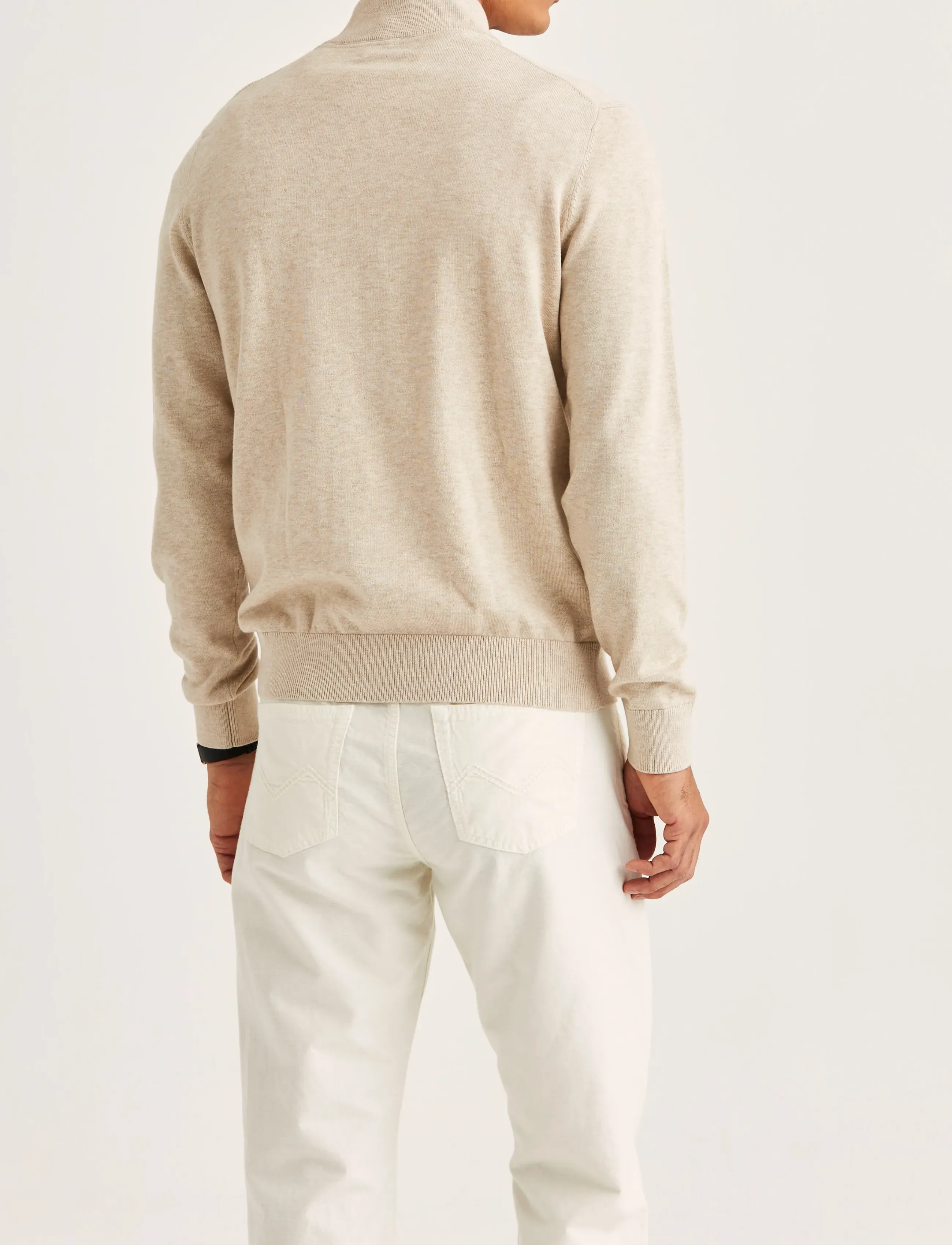 Morris - Riley Half Zip - tõmblukk-kaelusega džemprid - khaki - 4