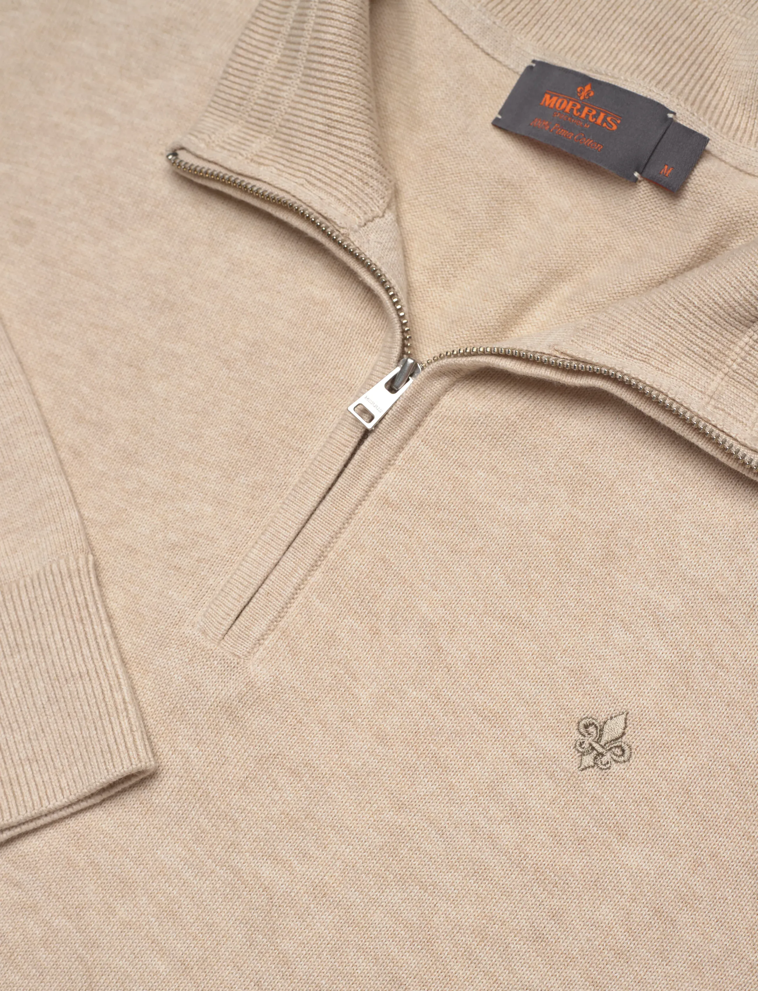 Morris - Riley Half Zip - tõmblukk-kaelusega džemprid - khaki - 5