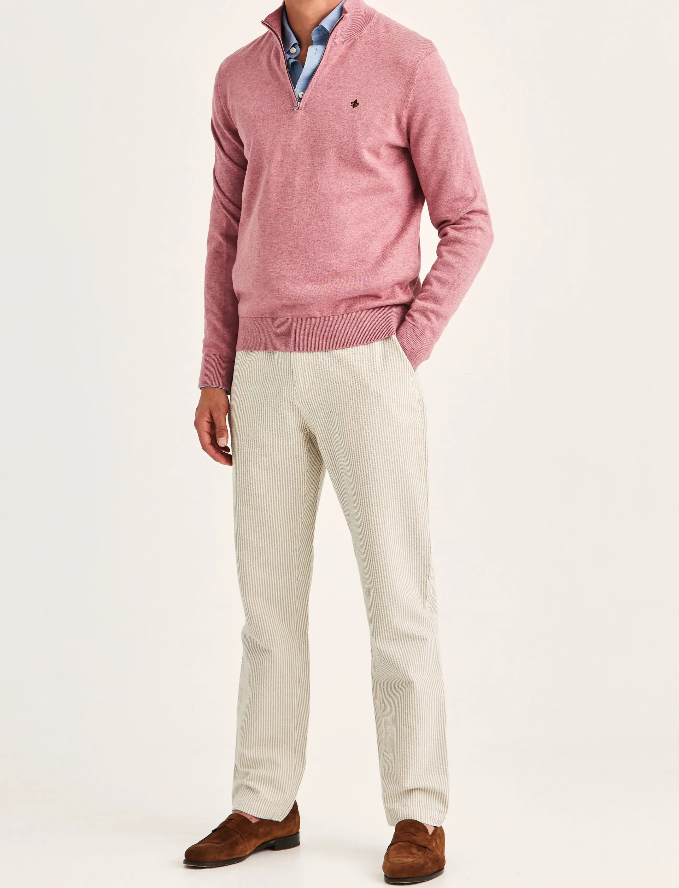 Morris - Riley Half Zip - tõmblukk-kaelusega džemprid - pink - 3