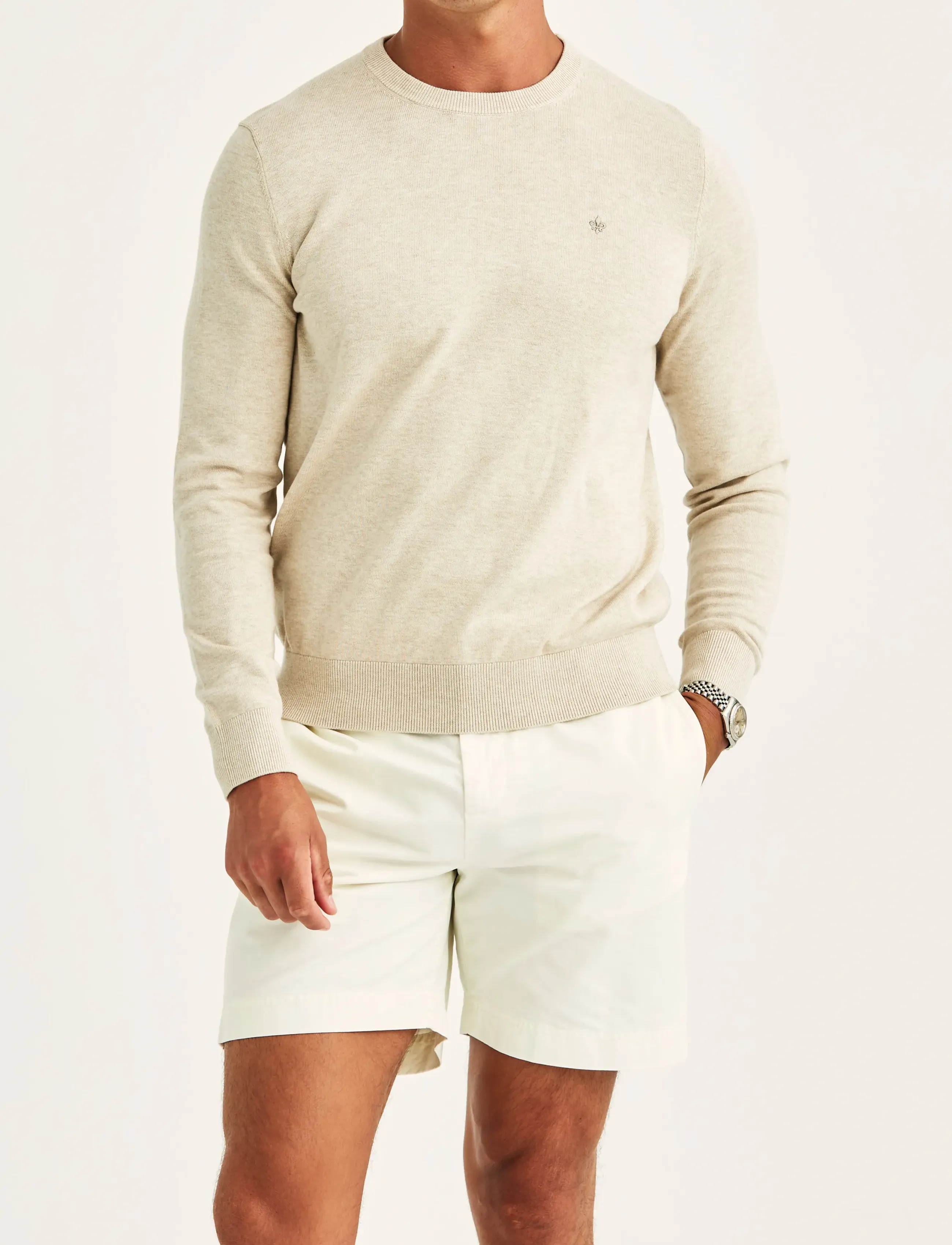 Morris Riley Oneck, XXL, Knitwear, Beige - Round Necks, Männerswear