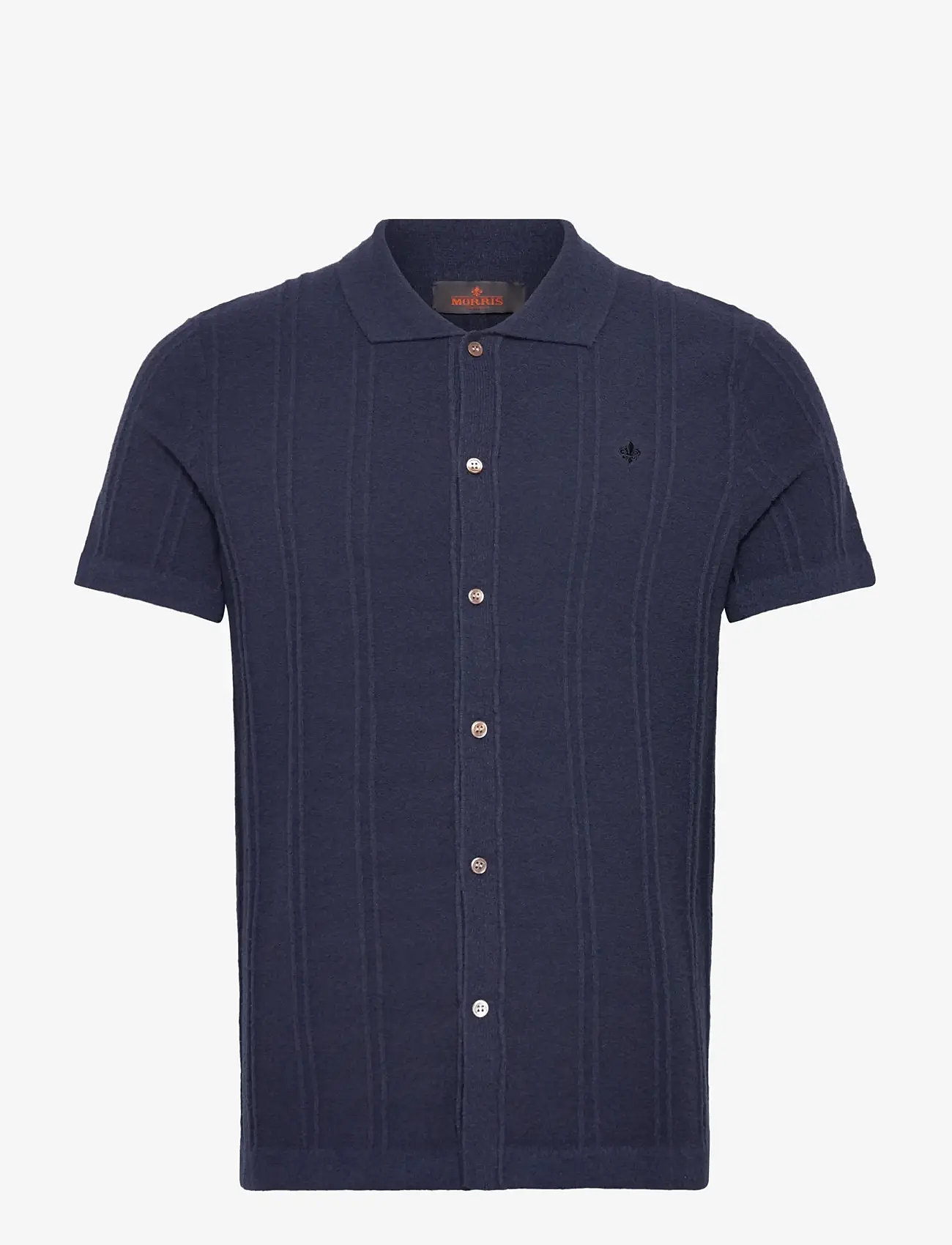 Morris - Clayton Knitted SS Shirt - polostrik - dark blue - 1