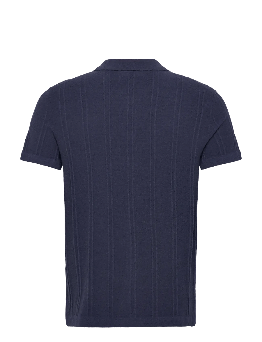 Morris - Clayton Knitted SS Shirt - knitted polos - dark blue - 2