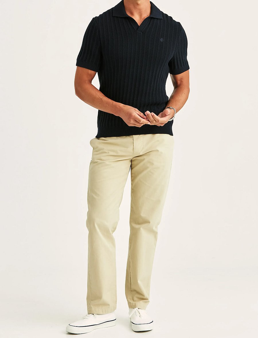 Morris - Clayton Knitted SS Shirt - knitted polos - dark blue - 3