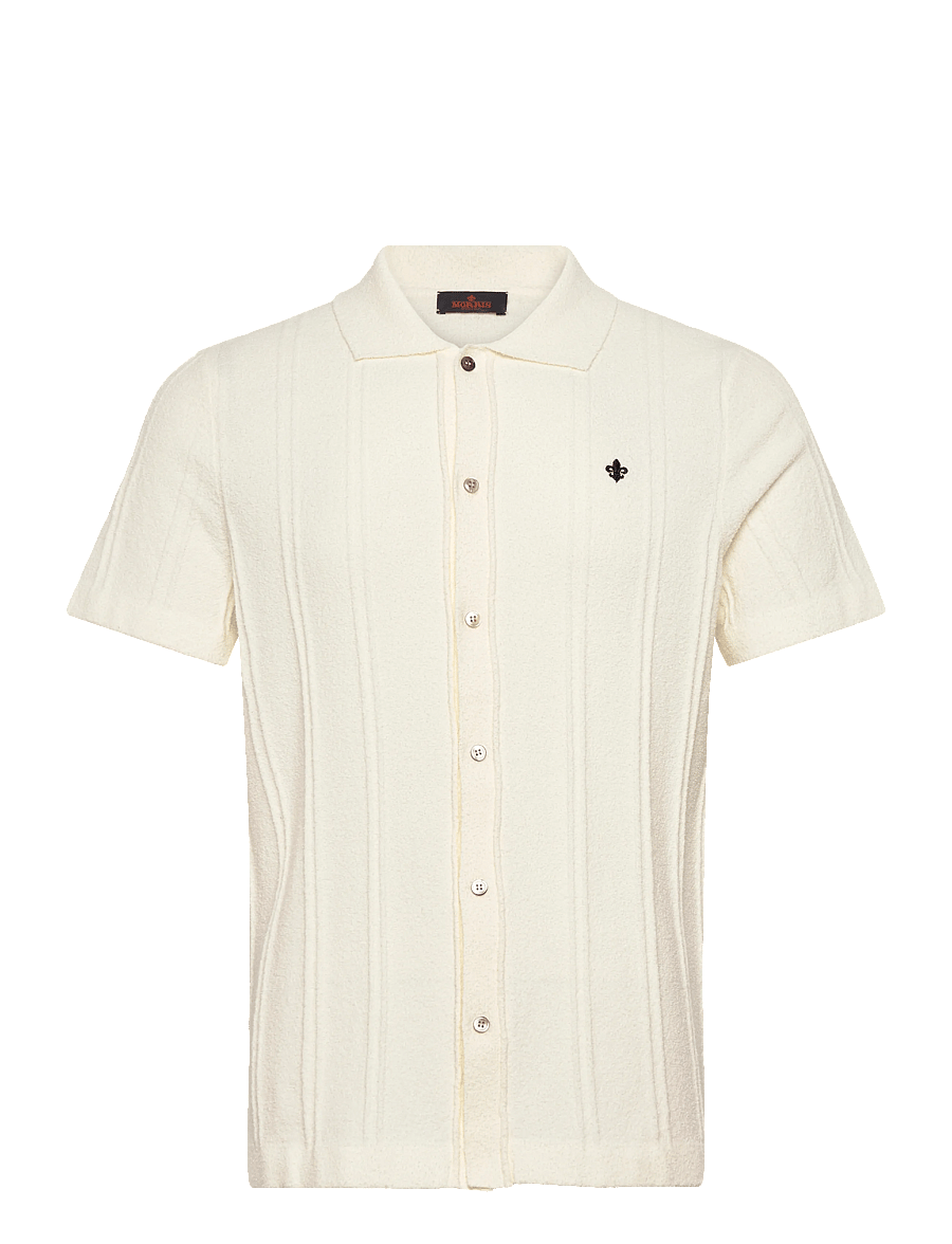 Morris - Clayton Knitted SS Shirt - geweven polo's - off white - 1