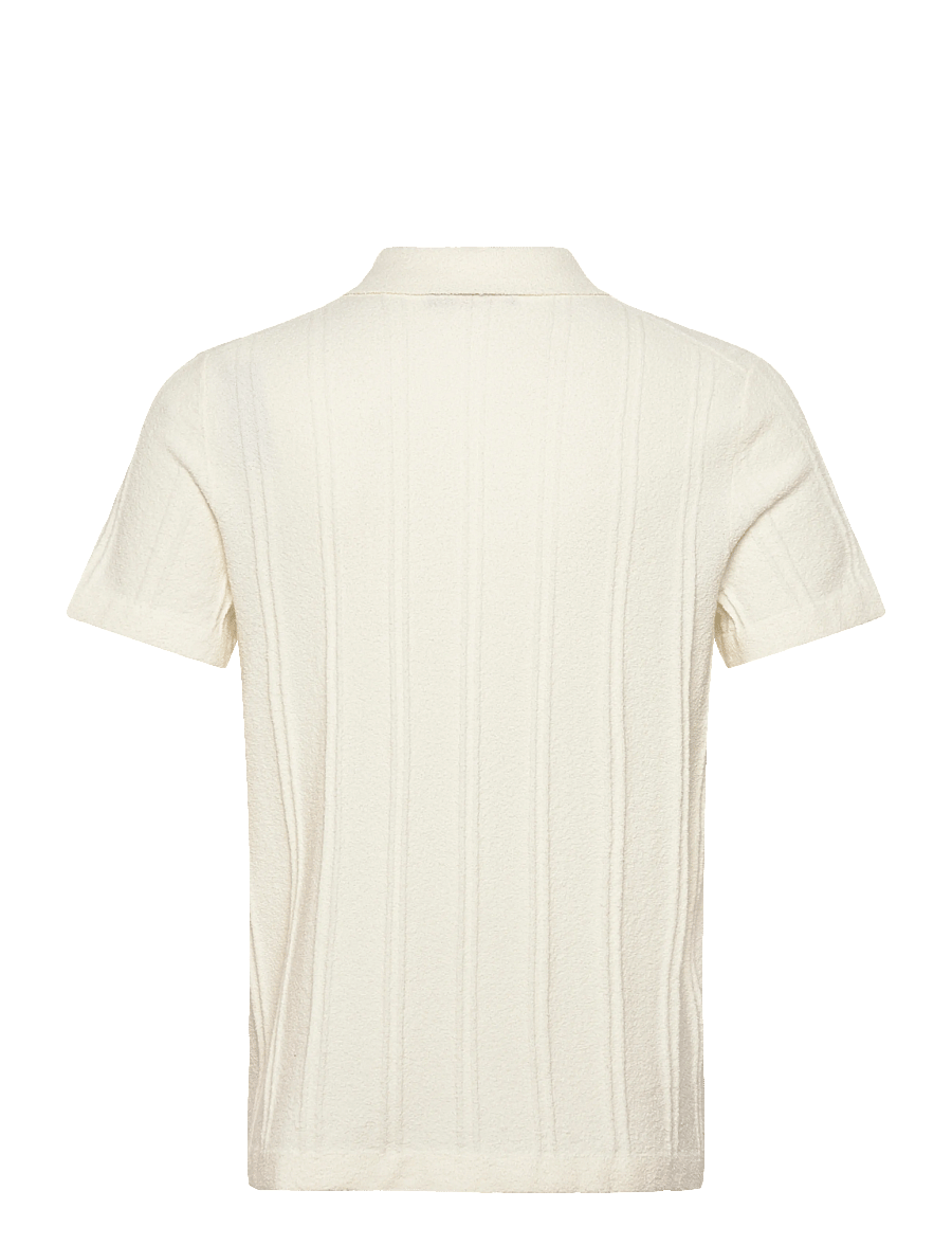 Morris - Clayton Knitted SS Shirt - geweven polo's - off white - 2