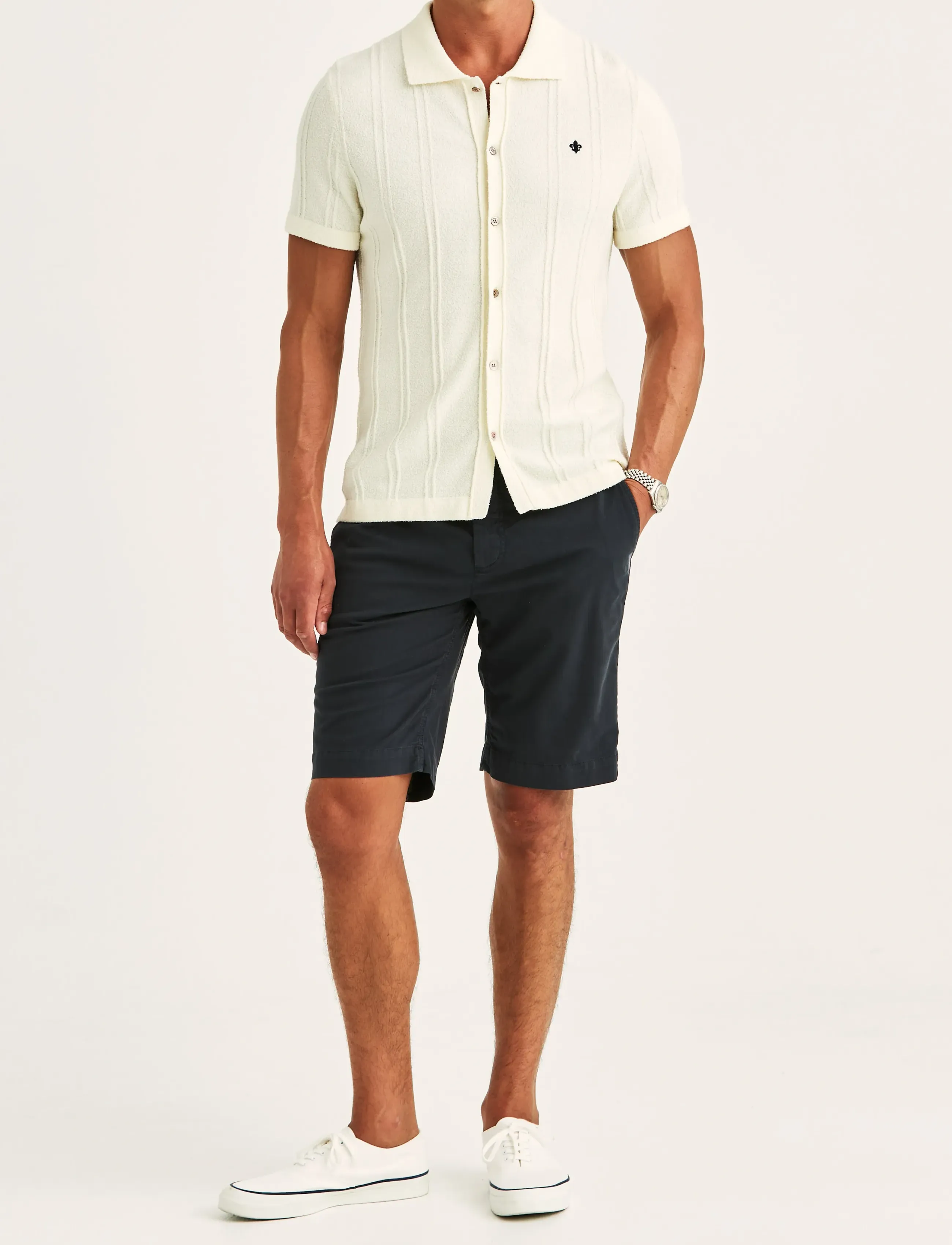 Morris - Clayton Knitted SS Shirt - geweven polo's - off white - 3