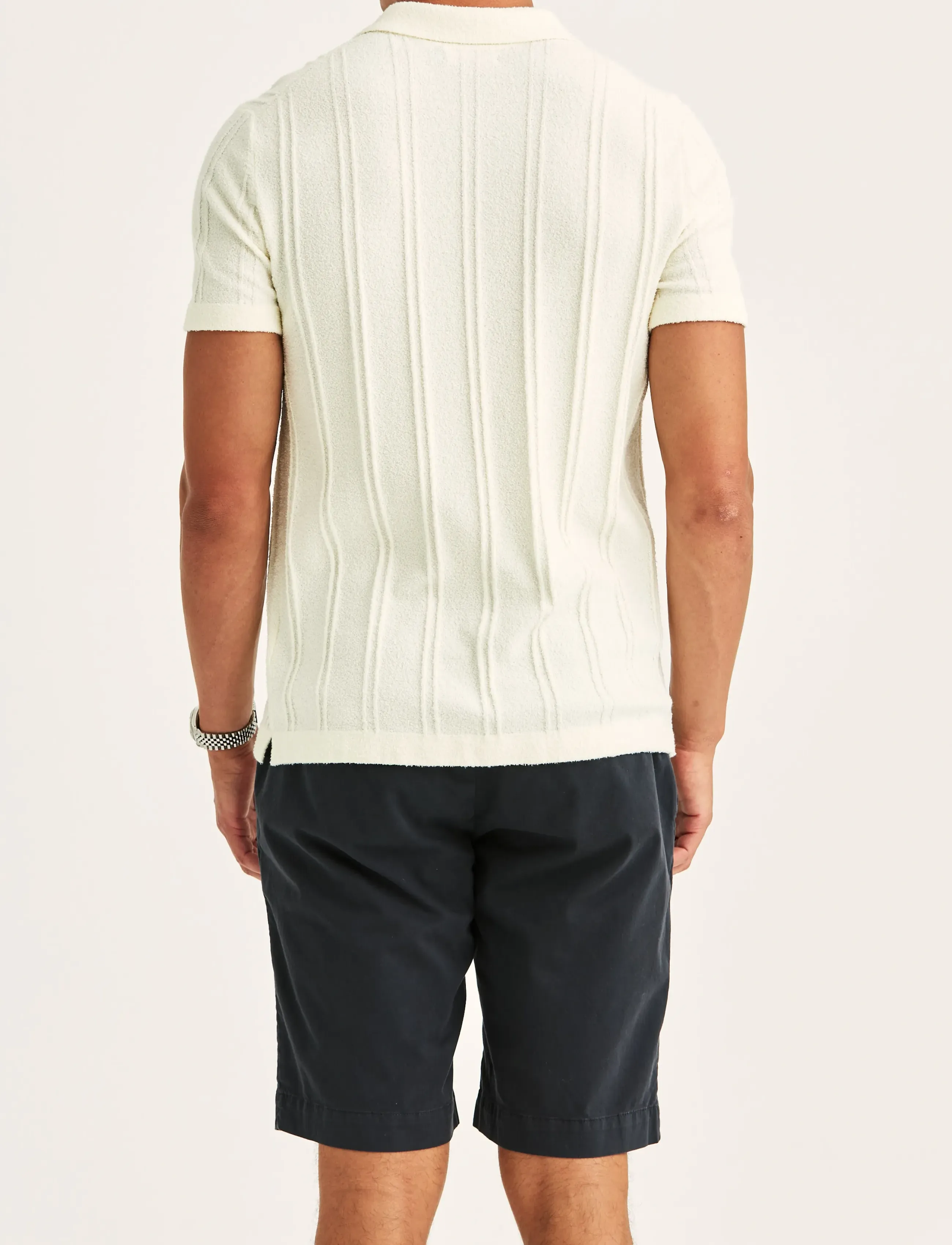 Morris - Clayton Knitted SS Shirt - geweven polo's - off white - 4