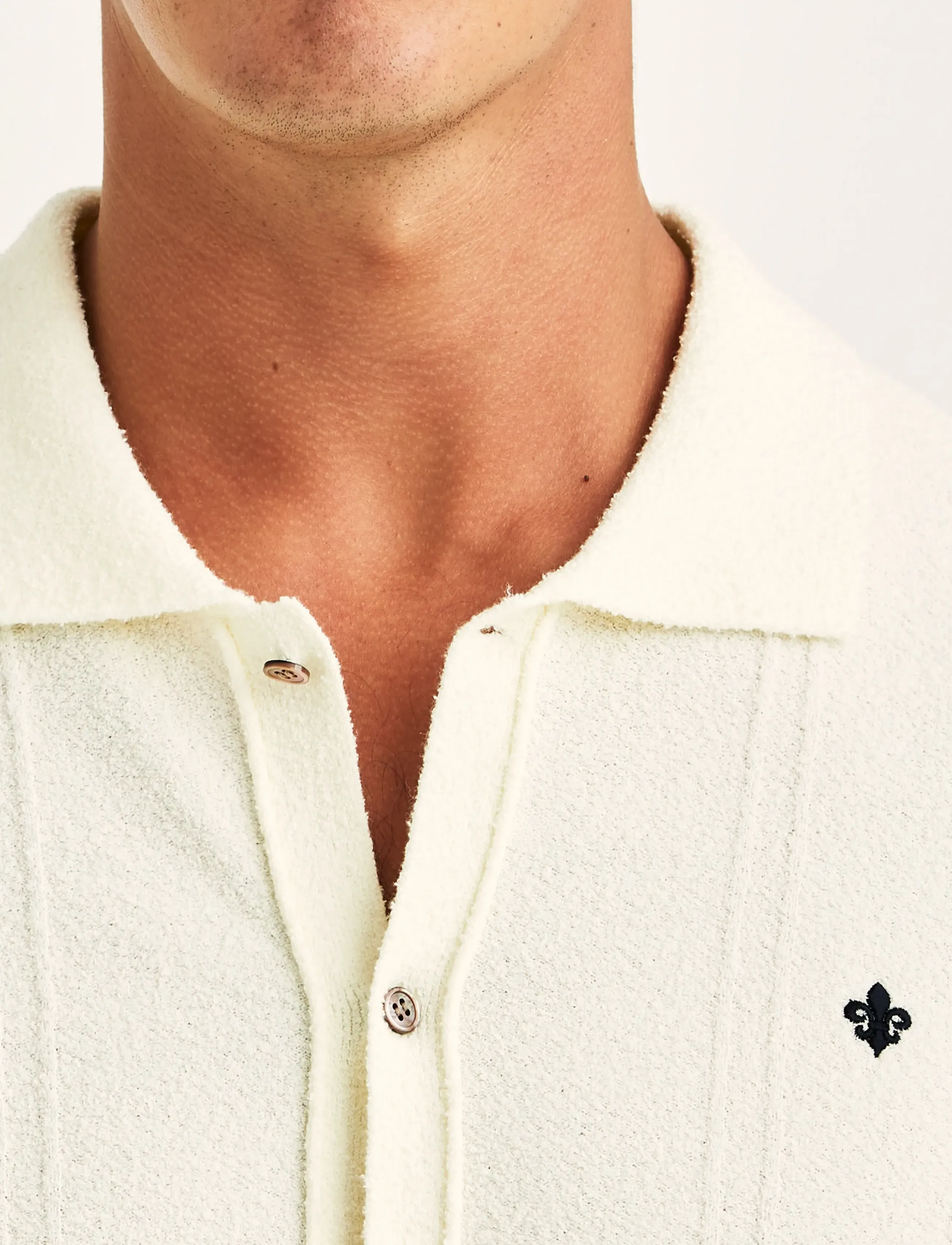 Morris - Clayton Knitted SS Shirt - geweven polo's - off white - 5