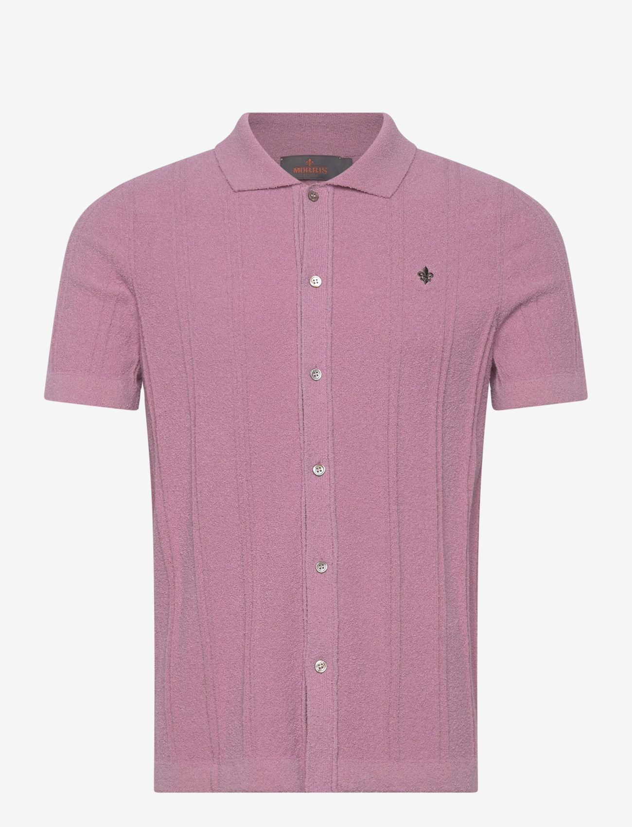 Morris - Clayton Knitted SS Shirt - knitted polos - pink - 1