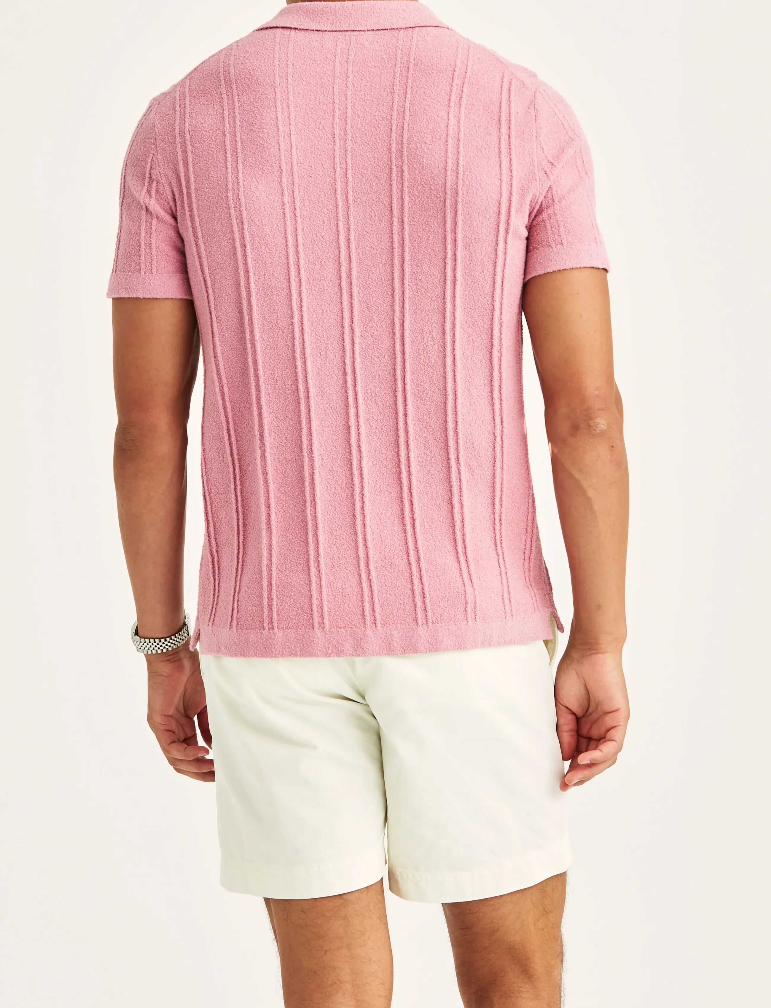 Morris - Clayton Knitted SS Shirt - polostrik - pink - 4