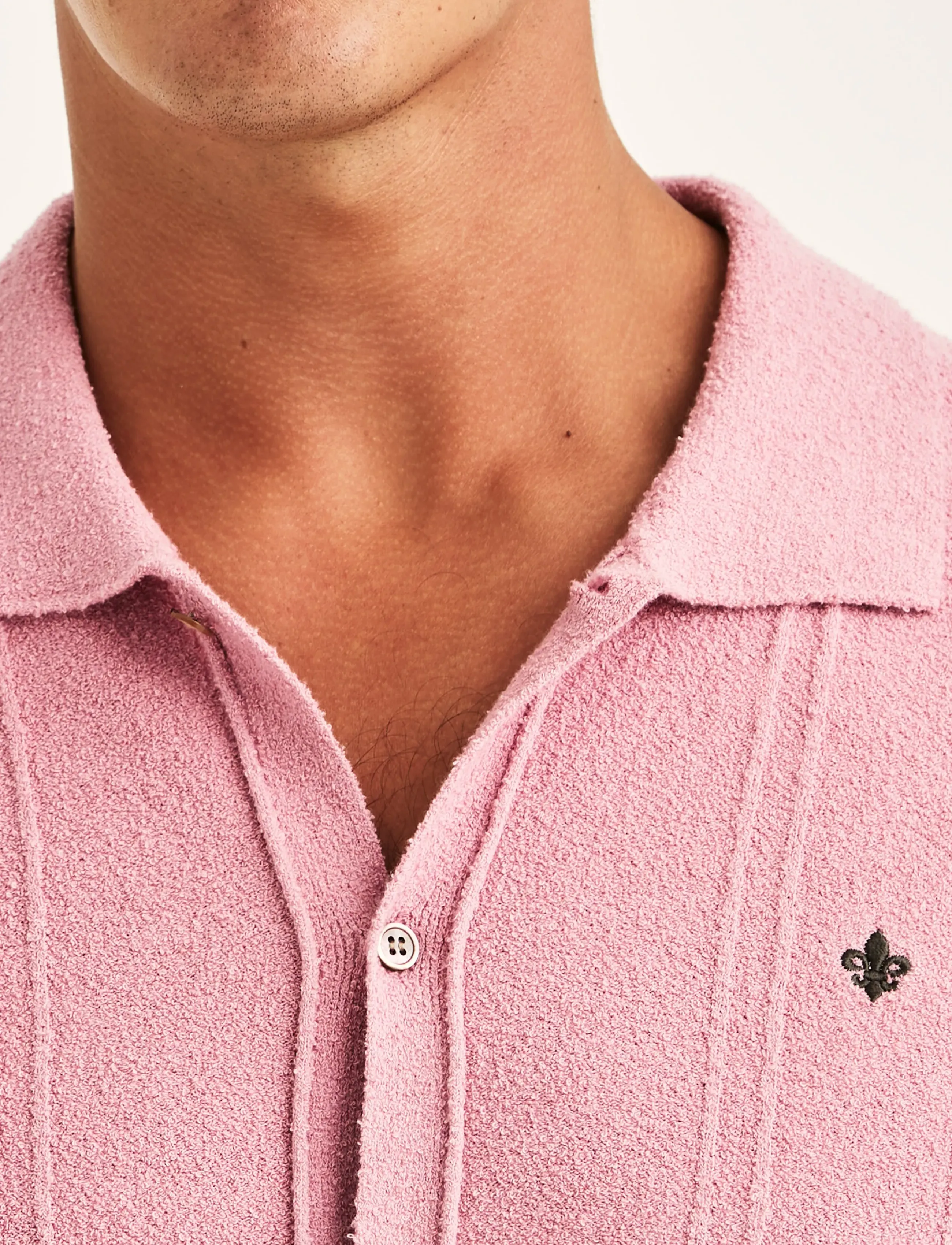 Morris - Clayton Knitted SS Shirt - polostrik - pink - 5