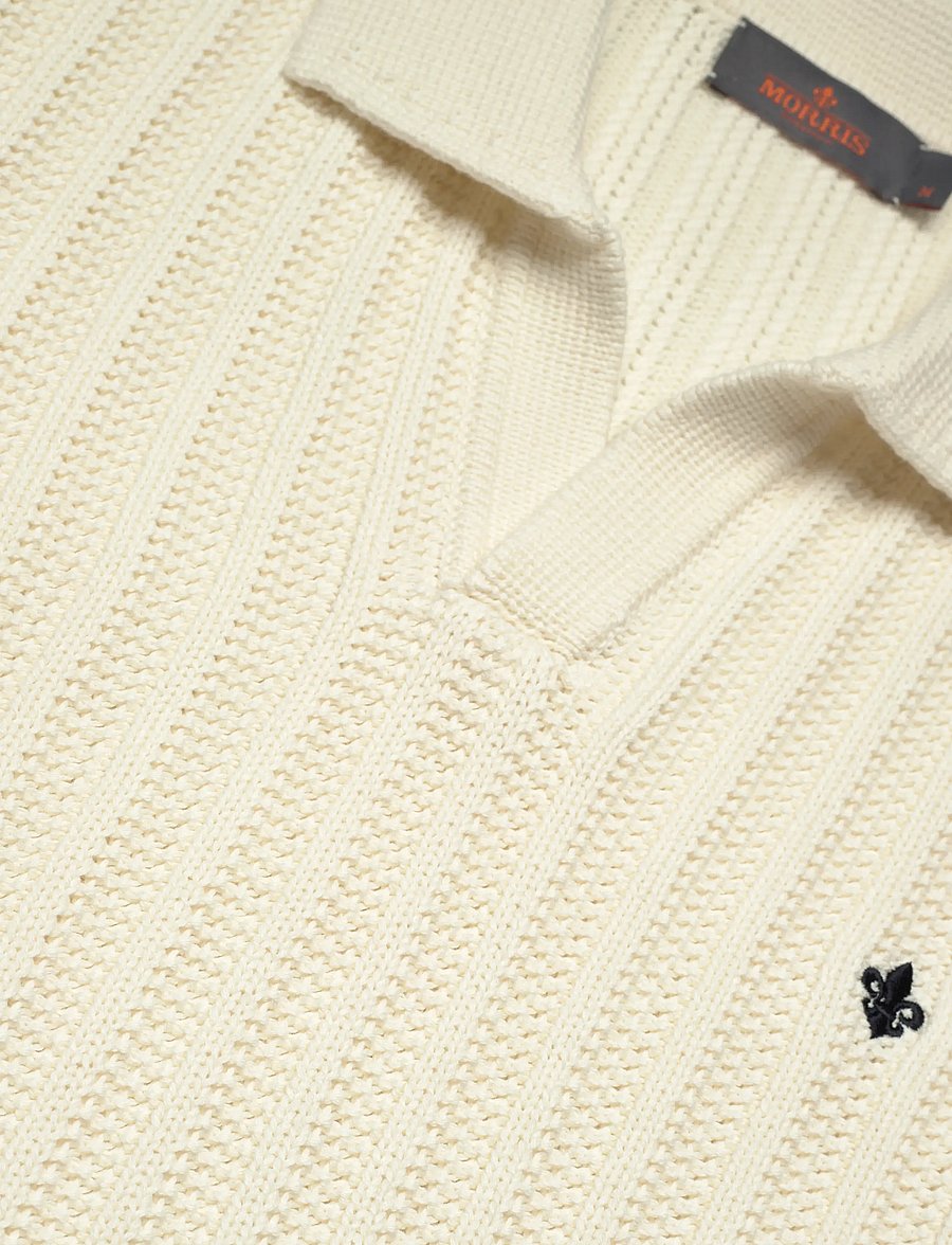 Morris - Baldwin Resort Polo - gestrickte polohemden - off white - 2