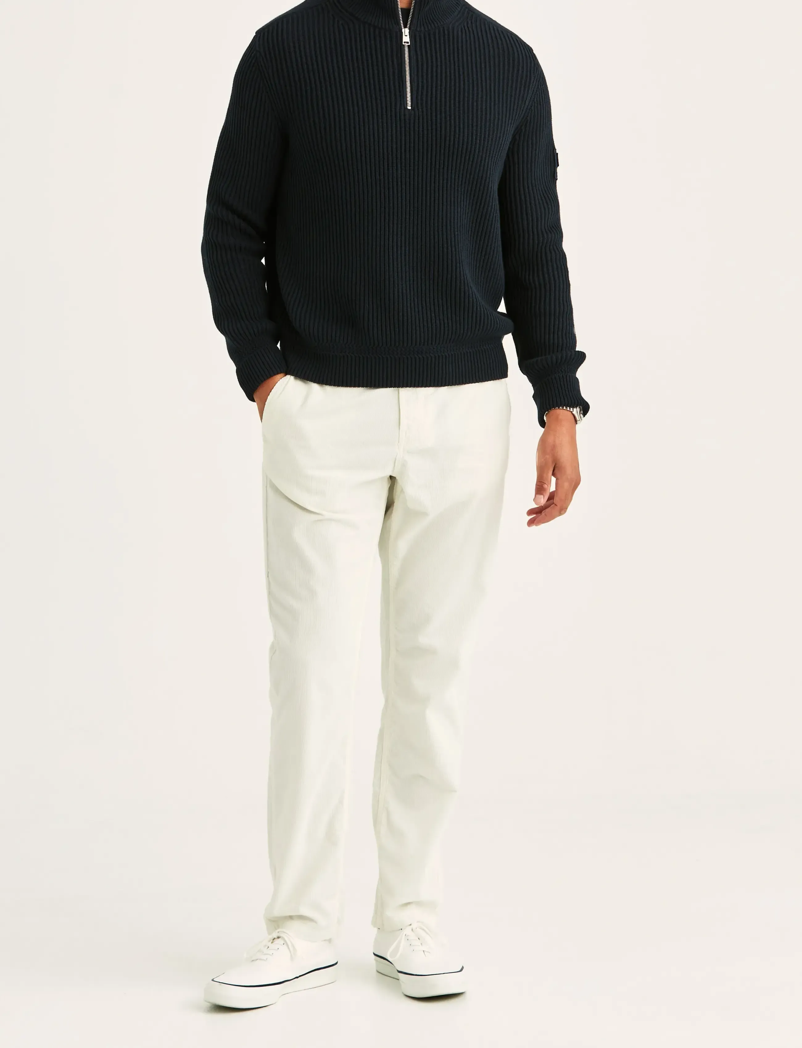 Morris - Brenton Half Zip - half zip jumpers - navy - 4