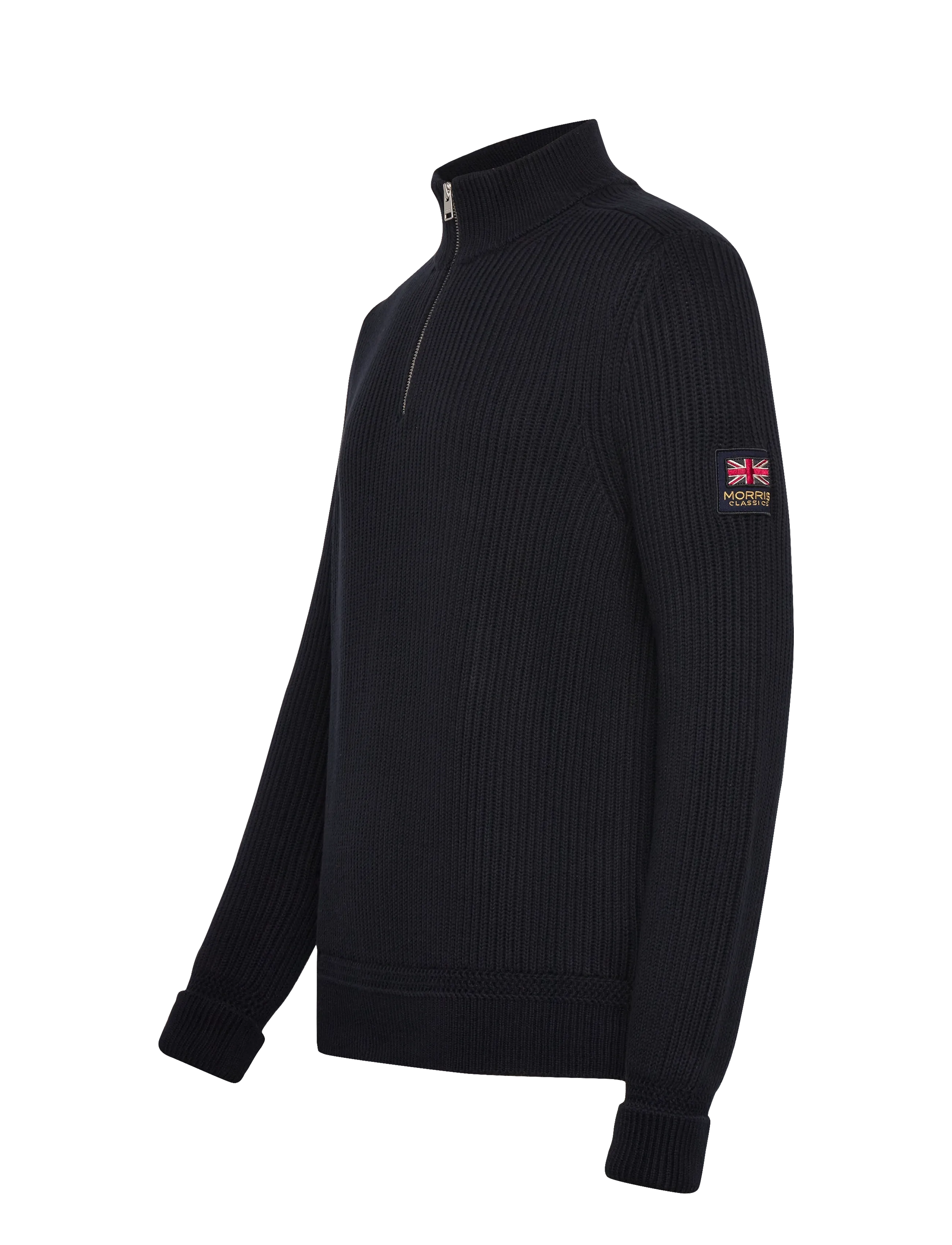 Morris - Brenton Half Zip - half zip jumpers - navy - 3
