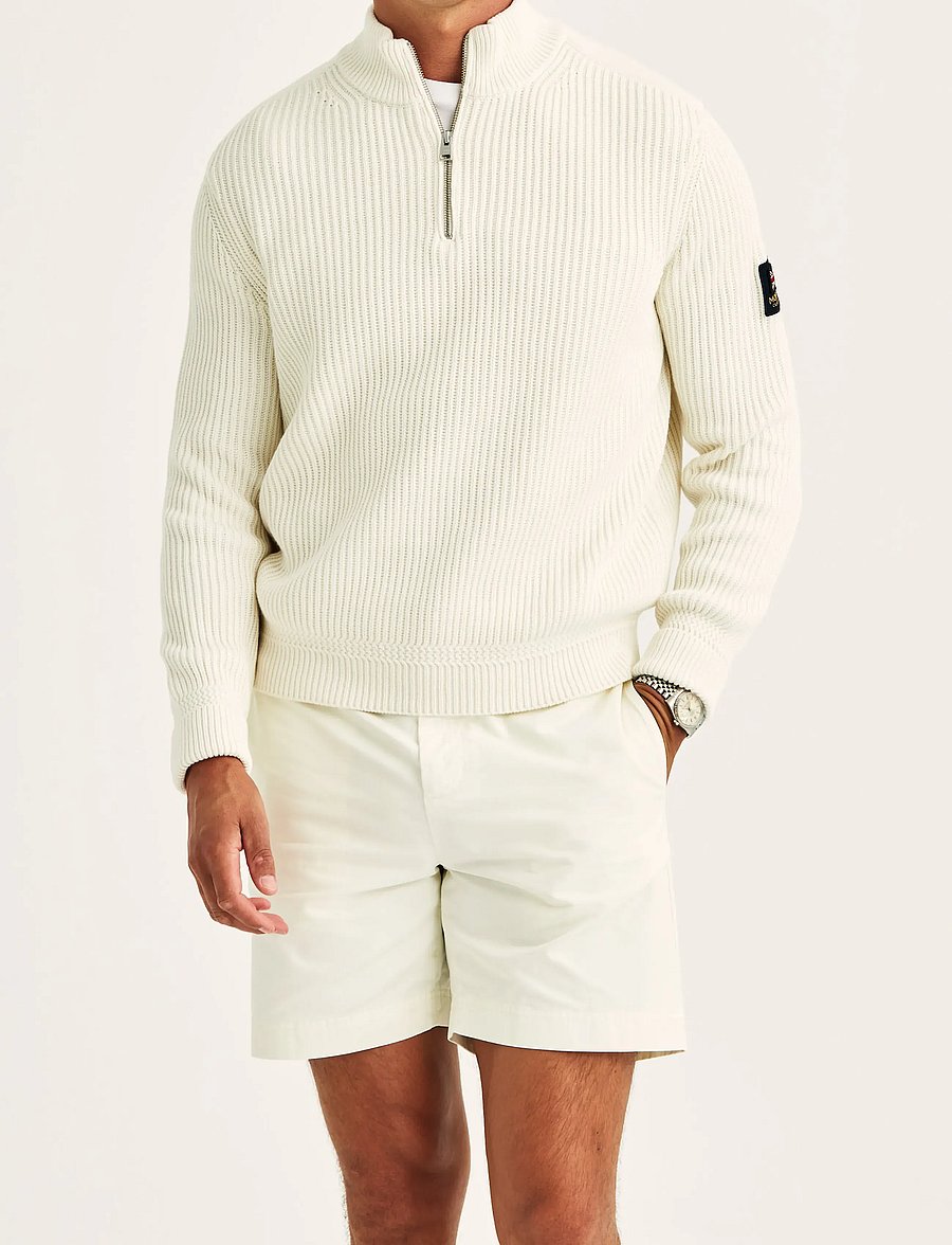 Morris - Brenton Half Zip - pullover mit halbem reißverschluss - off white - 0