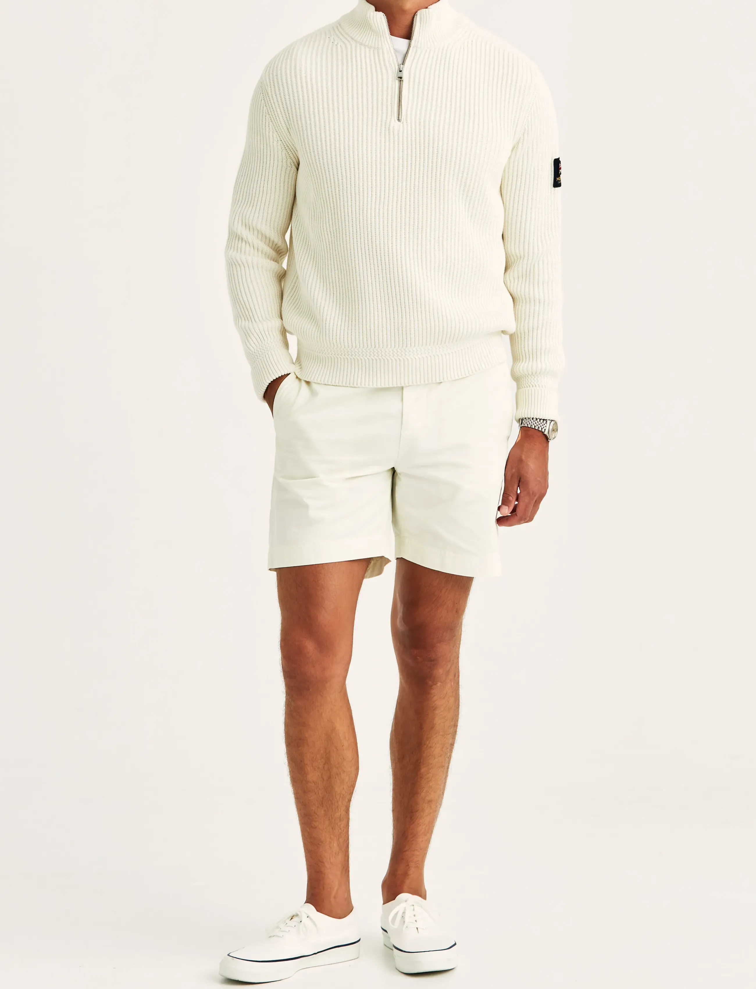 Morris - Brenton Half Zip - pullover mit halbem reißverschluss - off white - 4