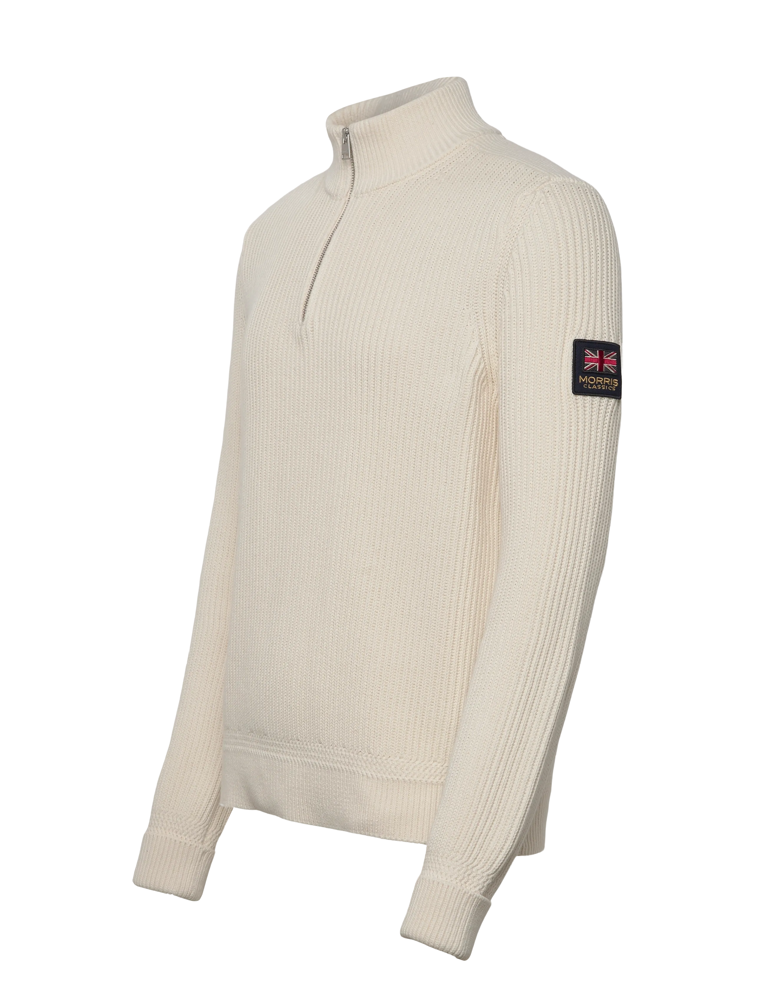 Morris - Brenton Half Zip - pullover mit halbem reißverschluss - off white - 3
