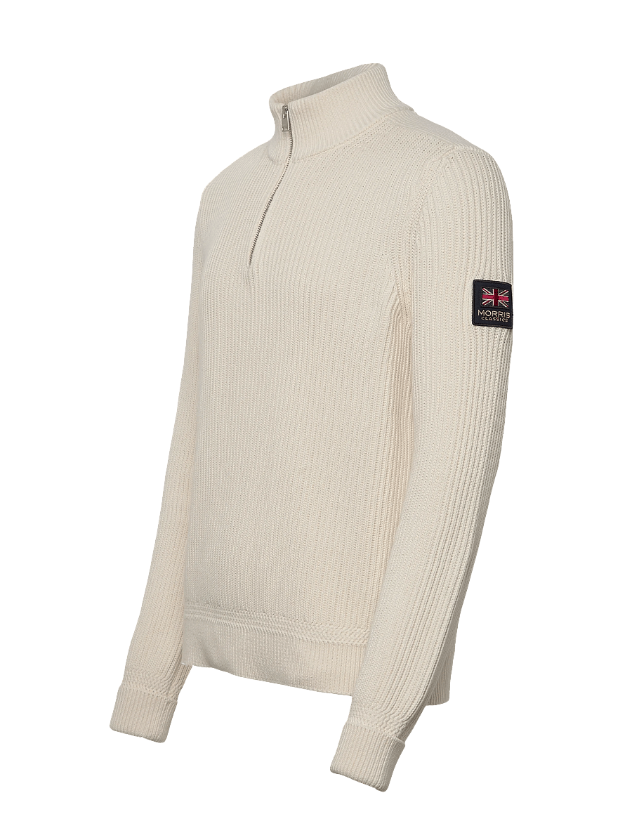 Morris - Brenton Half Zip - pullover mit halbem reißverschluss - off white - 3