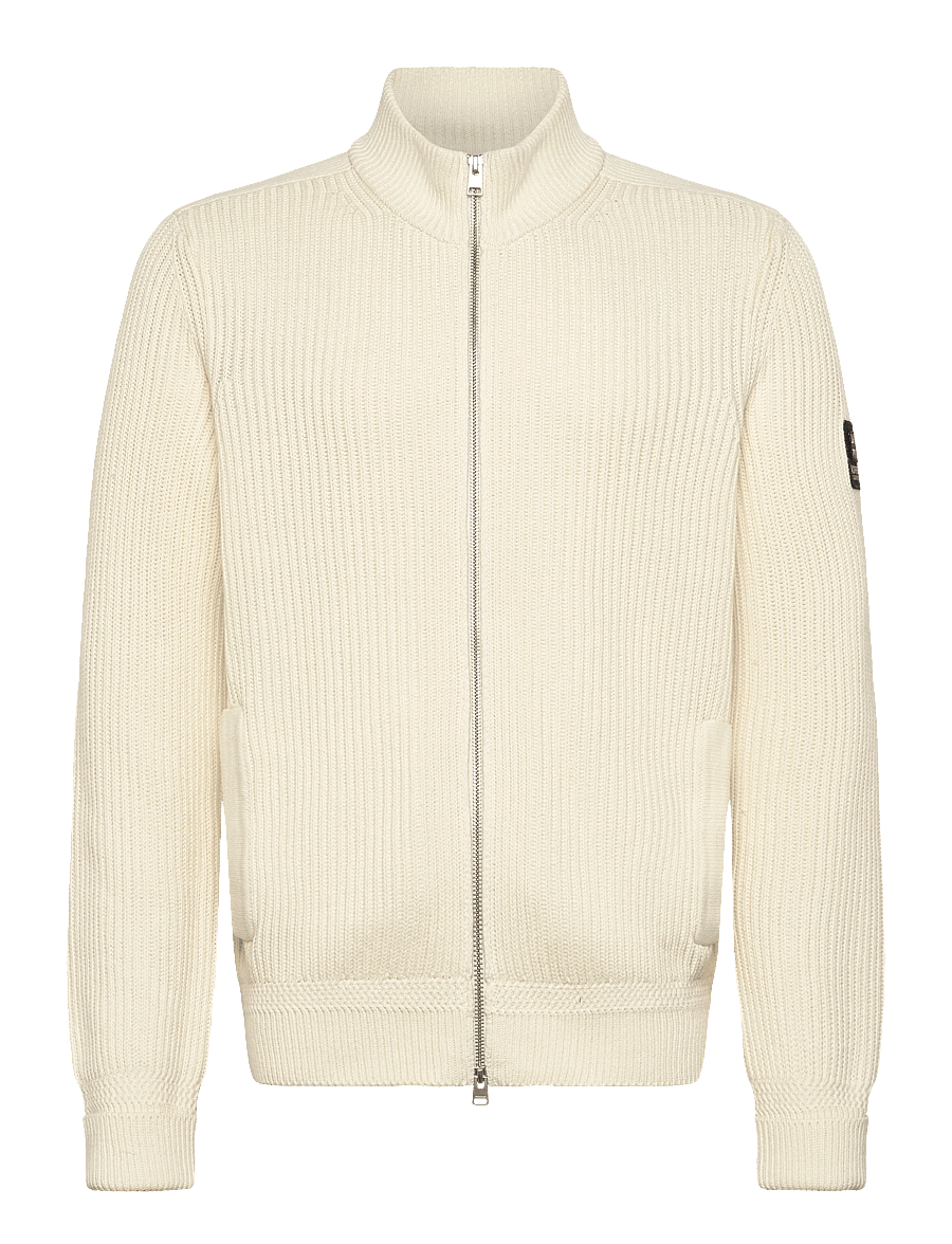Morris - Brenton Zip Cardigan - pullover mit durchgehendem reißverschluss - off white - 1