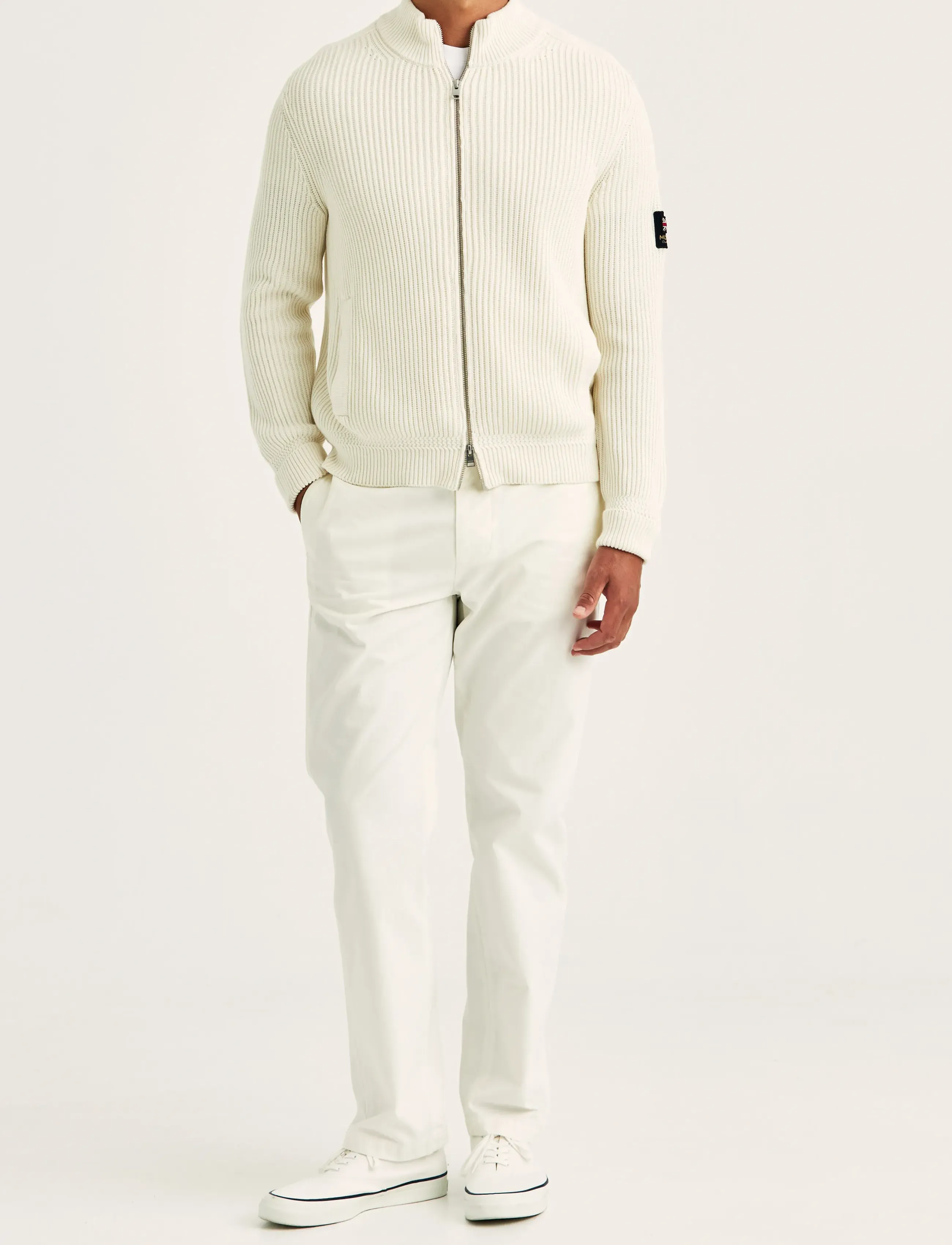 Morris - Brenton Zip Cardigan - lukuga džemprid - off white - 4