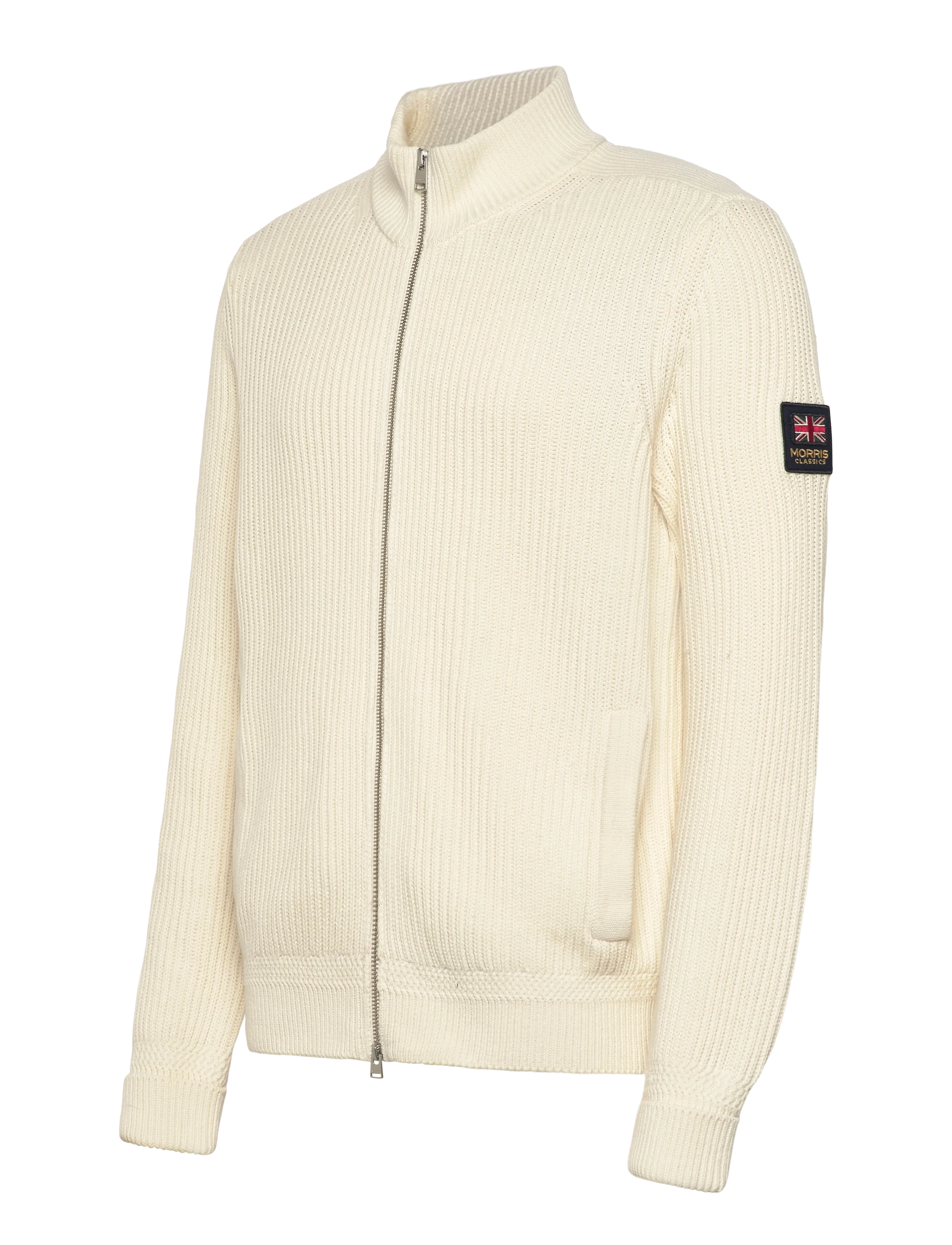 Morris - Brenton Zip Cardigan - lukuga džemprid - off white - 3