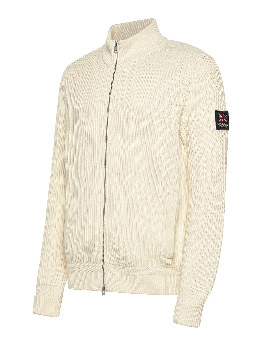 Morris - Brenton Zip Cardigan - pullover mit durchgehendem reißverschluss - off white - 3