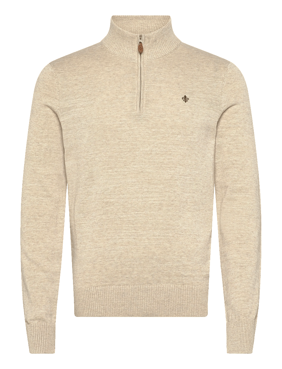 Morris - Randall Half Zip - half zip jumpers - khaki - 1