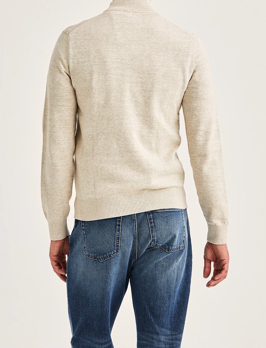 Morris - Randall Half Zip - half zip jumpers - khaki - 4