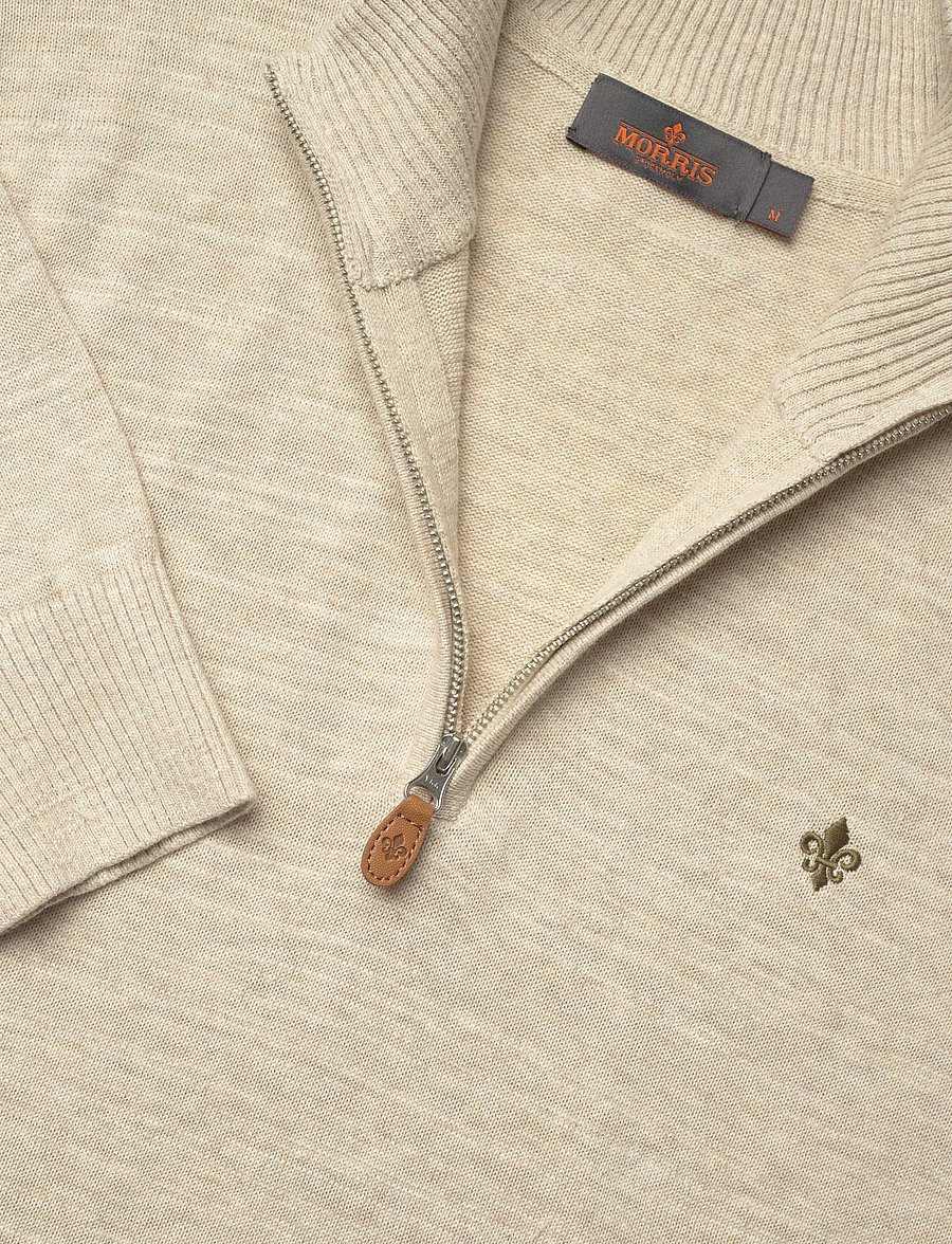 Morris - Randall Half Zip - half zip jumpers - khaki - 5
