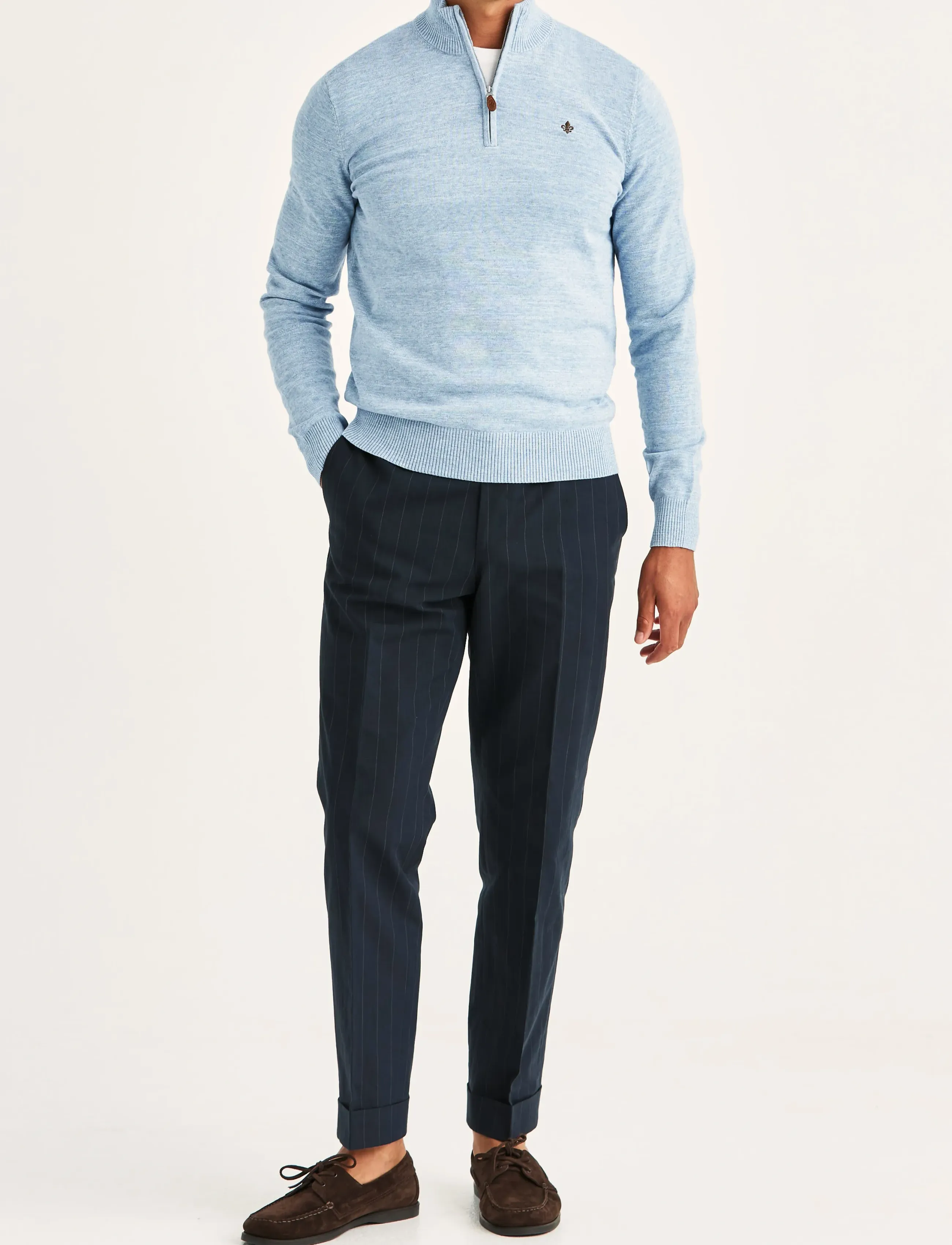 Morris - Randall Half Zip - half zip-tröjor - light blue - 3